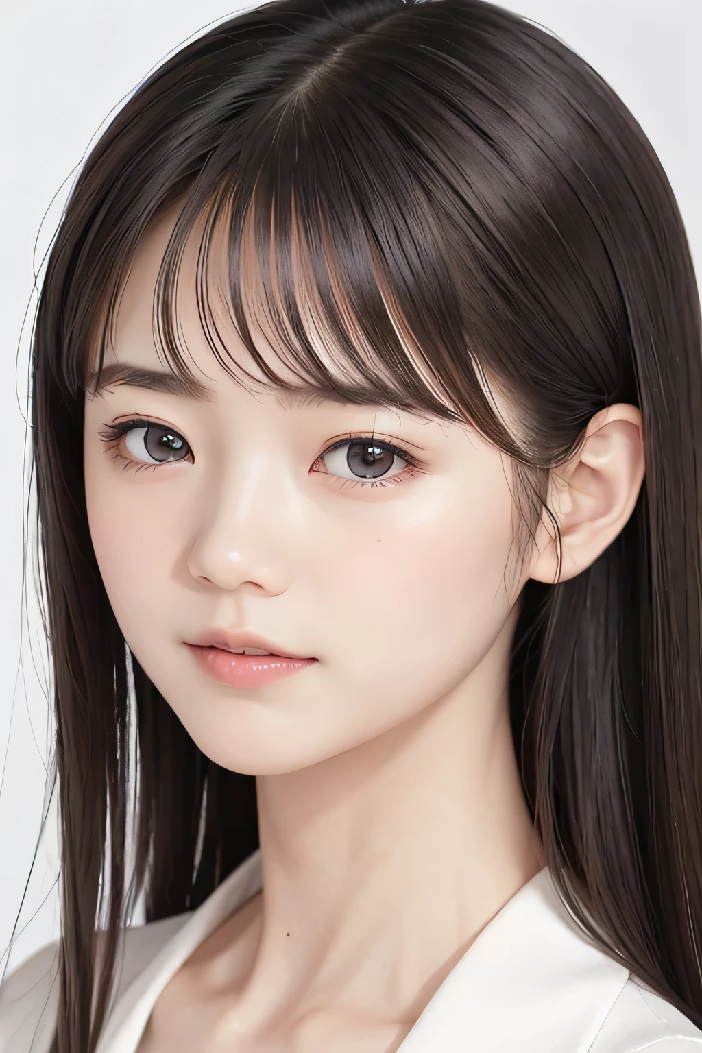 (8k,  RAW photo,  photorealistic:1.25) ,(  lip gloss,  eyelashes, Shiny surface, Glossy Skin,  best quality, ultra highres,  allows depth of field, naked, nude,  short two braids hair, Color Difference ,  caustics,  blow lighting , Natural Shading,  kpop idol) , while staring at the audience 、With an expression of calm and bliss like a goddess, crying, tears, tearing, sadness, dark background