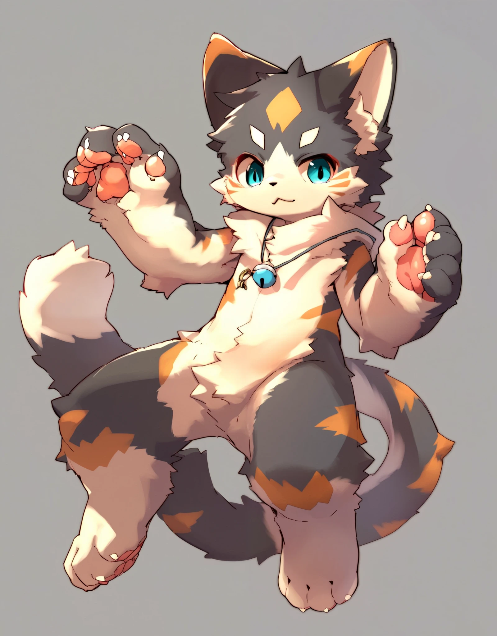 Kemono, source_furry, score_9, score_6_up, zPDXL, full body, smooth skin, cat
