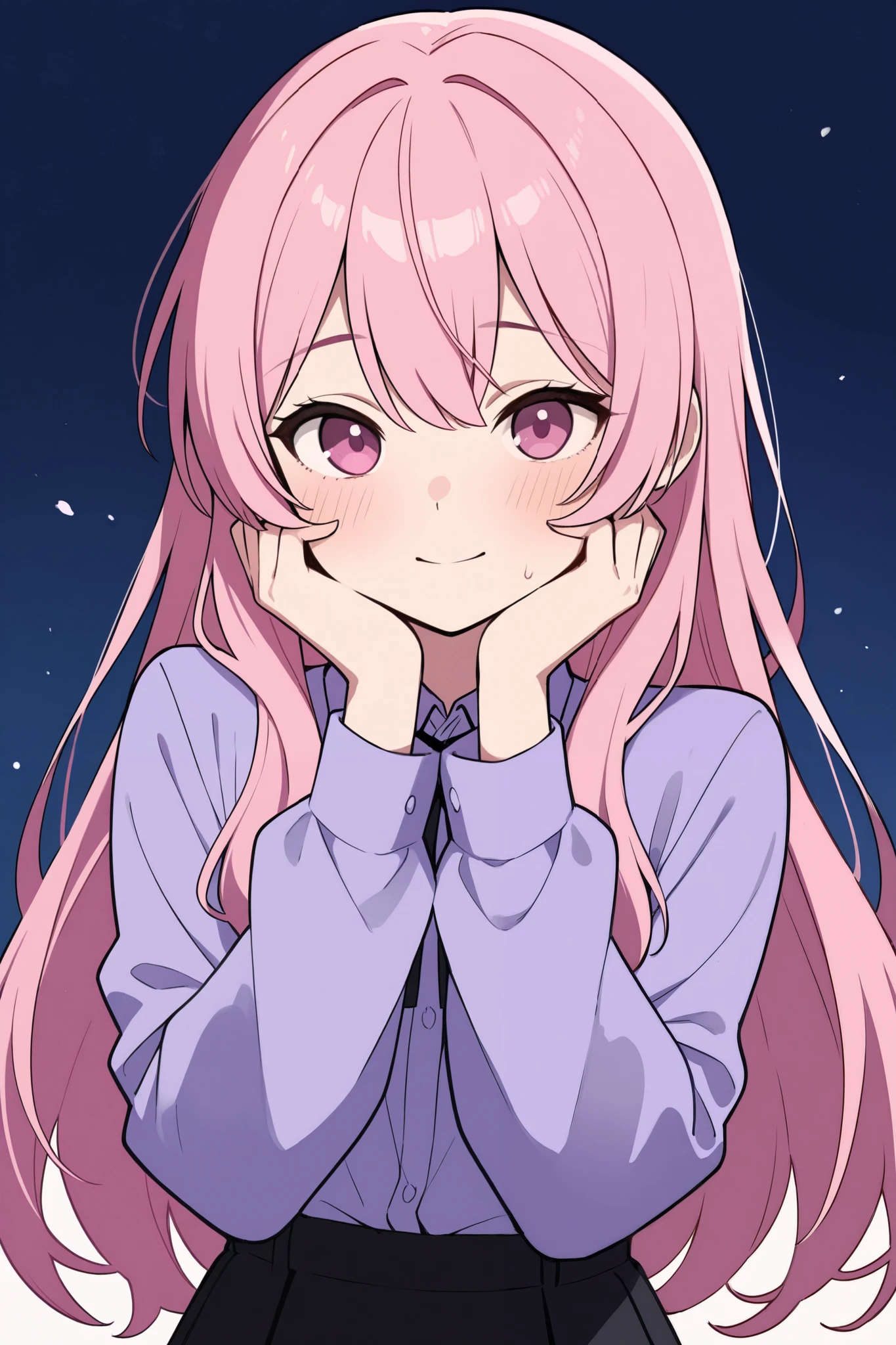  girl、Hands on her face 