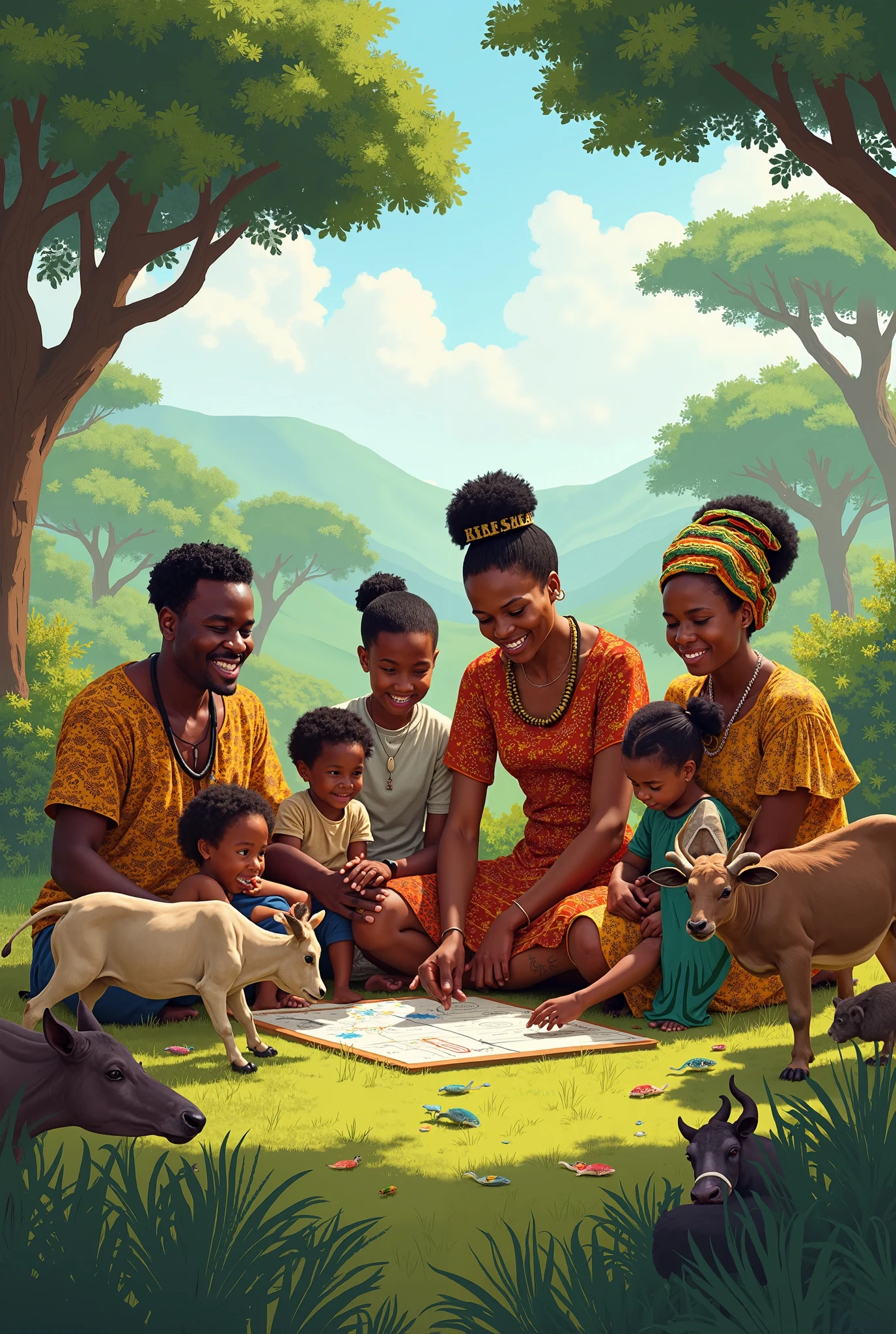 African women teaches her plants trees