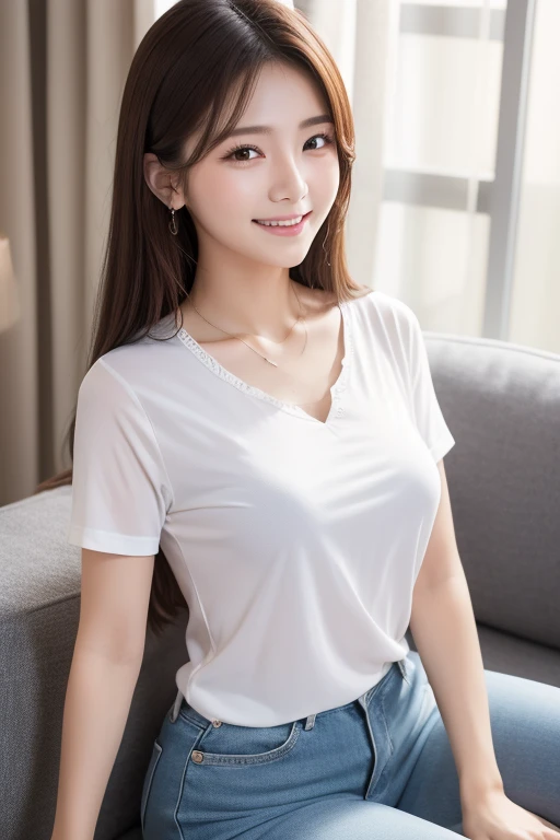 .(((Masturbation in the school gym、Luxurious panties、Seductive waist、Shoulder-length hair:1.4))).((A classy white shirt with a collar、Standing photo、Medium Hair、服の上からでもわかるBig Breasts、Both hands are in front of the belly button、A photo of panties visible through a short polo shirt、Roll up your shirt with your hands、She is wearing a white polo shirt and luxurious white panties.、:1.4))、In the living room、Cream Hair Color、Her huge breasts are obvious even through her clothes...、Small earrings、Light brown hair color、:1.4))、Shiny Hair、Light beige hair color、Background Blur、Light brown hair、{{Cowgirl Shot}}、((Close-up shot from the waist up、Big Breasts:1.4))、Big Breasts、にっこりsmile、服からでも分かるBig Breasts、Cowboy Shot、素敵なsmile、((Revealing clothing))、Full body photo、ring、Tuck your hair behind one ear、Silver Necklace、smile、Caustics、Highly detailed photos、Big Breasts、Super no makeup、(8K、RAW Photos、Highest quality、masterpiece:1.2)、(Realistic、Realistic)、1 Girl、((Big Breastsショートヘア、Looking into the camera:1.4))、Hair blowing in the wind