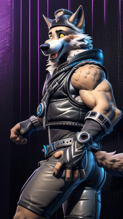 Sexy protogen masculino con pectorales posando con suspensorio dejando notar su enorme bulto con mirada provocativa 