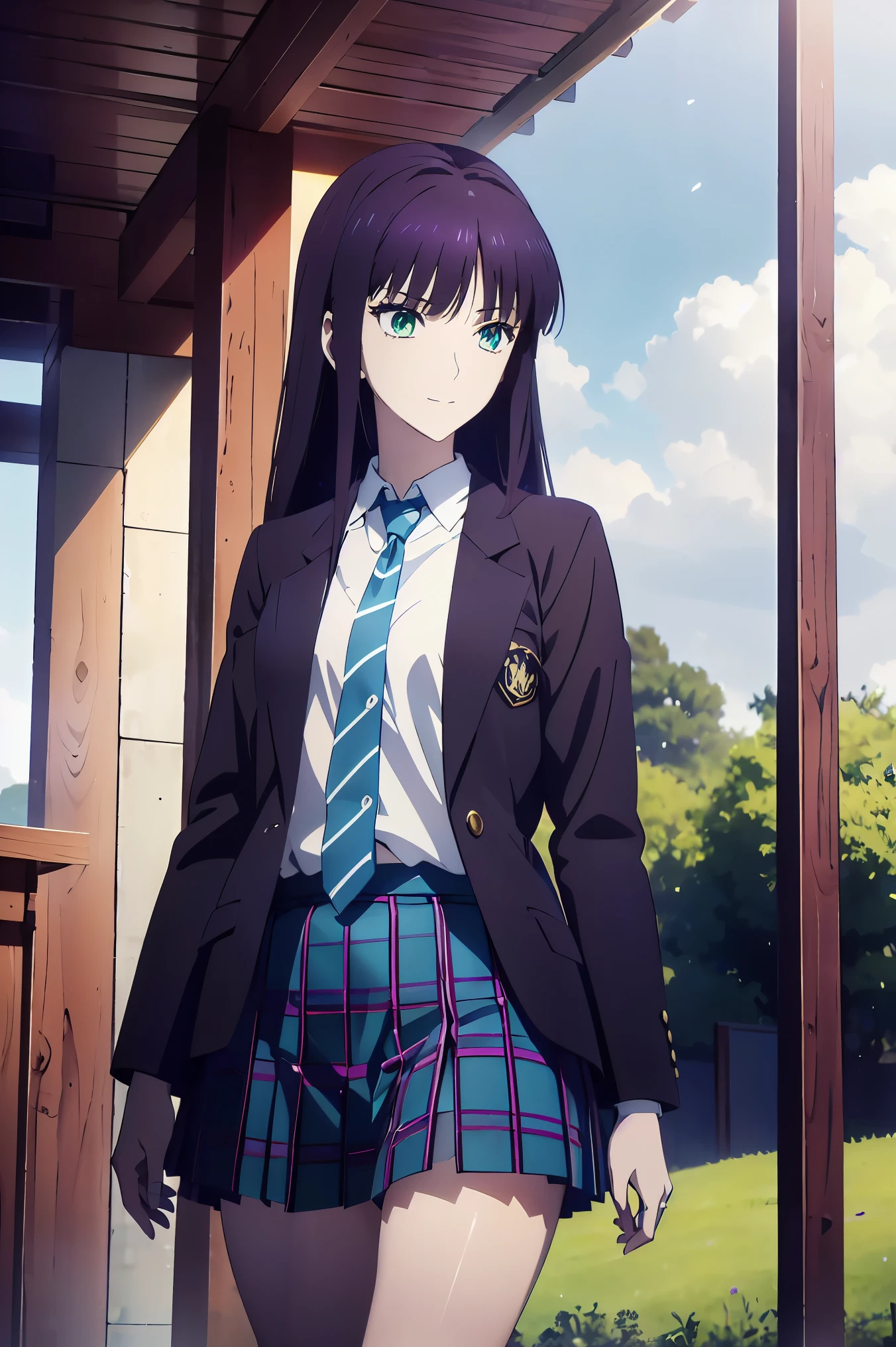 Smile Face, blazer uniform,赤 purple hair, Green Eyes , eyes like jewels, 超 high resolution, ((( Green Eyes))),赤 purple hair, beautifulアニメ高校の女の子,( Masterpiece:1.2, 最 high quality ), ( exist, photo exist:1.4), beautifulイラスト, ( natural light , Movie Screenplay ), nsfw, watch viewers , COWBOY SHOOTING , Front view of the company :0.6, seat, Japanese, university student の女の子, perfect face, beautiful髪, beautiful顔, beautiful and amazing eyes, beautiful鎖骨, beautiful体, beautiful胸, beautiful太もも, beautiful足, beautiful指 , ((( navy jacket ), Light Blue Colored Shirt , details beautiful DEL I'm CATE EYES FULL OF DEC I ON , Black Sox, blue tartan ribbon tie )), ( beautiful風景), evening , Riverside, walk, smooth anime cg art , 魅惑的な Anime Girl , Let's Make a Girl in a Long Coat , high resolution, very detailedなイラスト, dark blue pleated miniskirt vibrator , RAW Photo , film grain , standing , U high resolution and 8K Connection , 長い赤 purple hairと Green Eyesをした Anime Girl , anime moe art style , 若い Anime Girl の接写, smooth anime cg art , beautifulアニメの university student の女の子, anime moe art style , シュールな university student の女の子, Anime Girl , 魅力的な Anime Girl , シュールな university student の女の子, GIRL WITH SHINY CLOTHING , high resolution, CG Details , high quality shadows, beautiful、delicate face、All the details , ディテール beautiful DELICATE EYES FULL OF DECISION,break( high resolution8Kの壁紙 ),(高度に CG Details 8kの壁紙),Makima ( chainsaw man ),Scathach ( destiny / GRAND ORDER REQUIRED ),reika shimohira , high resolution, とても繊細で beautifulCGイラスト,最 high quality , exist Feeling , exist fabric, exist texture,((( debris flies))), (((最 high quality ))),8k,At 32k, Masterpiece, beautiful and charming anime woman , Supermarkets, very detailed, high resolution,シュールな university student の女の子, Masterpiece, 最 high quality , high quality , Freshness , high quality texture, high quality shadow, high detail, sex, seat, university student , alone,I, alone, alone, ADULT BIB , beautiful長い脚, beautiful胸, beautiful太もも, Tight legs , beautiful leg line , Slender Waist in an Unmanned Bar ,Mature body girl, Big Breasts Only , beautiful胸,reddish purple hair, purple hair, BLACK CURRANT HAIR , charming Anime Girl , colorful hair, straight hair ,shy smile,幸せそうなsmile, Brilliant appearance ,cute smile,Cool Beauty, beautiful女性, handsome face , beautiful写実性, attractive figure , enchanting face , calm look , beautiful髪,smile, colorful eyes , Green Eyes,Jade Eyes, beautiful目,bright eyes, DELICATE EYES FULL OF DECISION, Jewel Eyes ,Jade Eyes,( Green Eyes:1.5), charming face,8 heads,:: 174cm,彼女は首に necklace 身に着けています, necklace ,beaded necklace ,Magatama Accessories,smile,