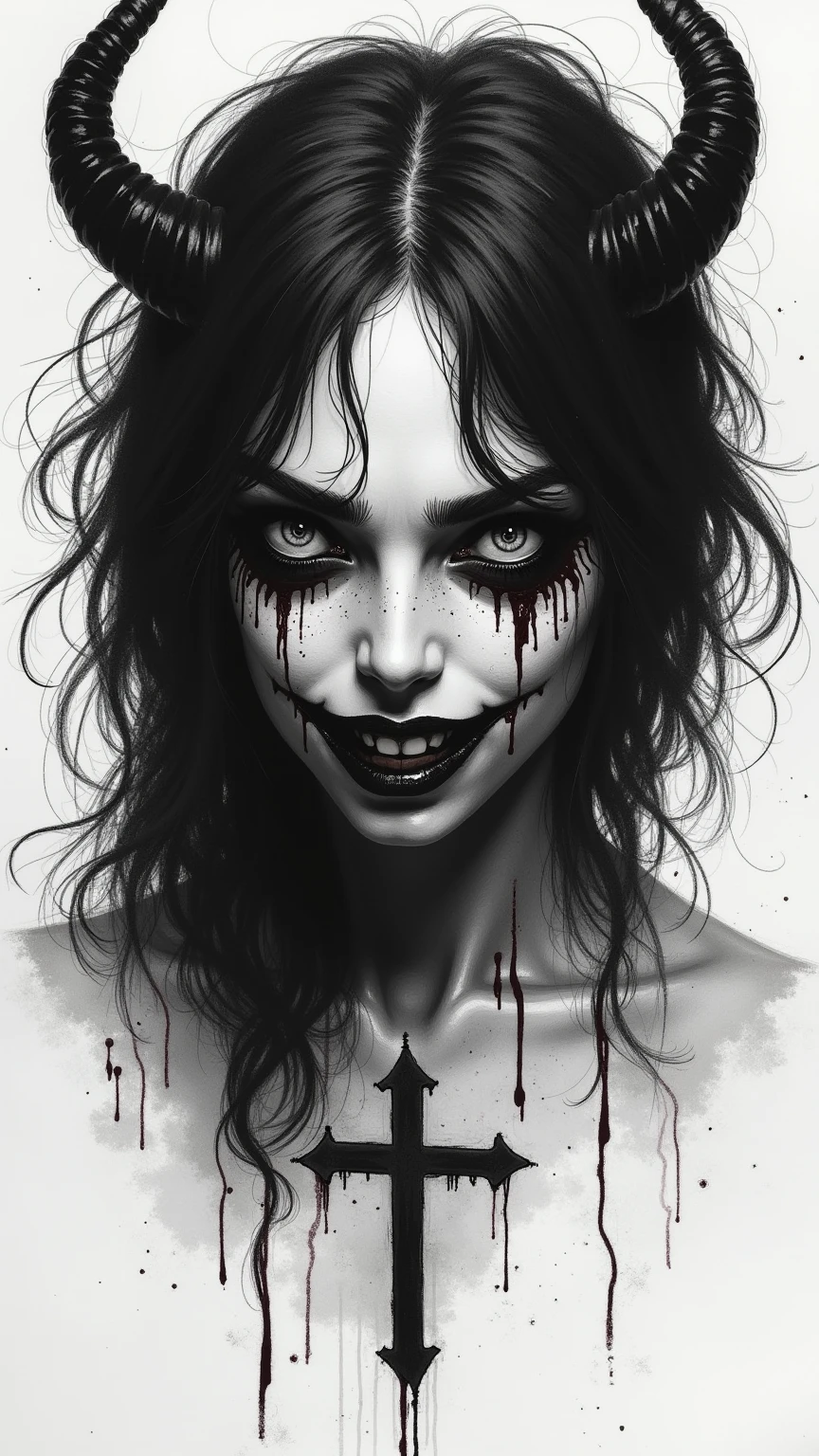 In Anime-art style, pixiv, masterpiece, 1 girl, (Close-up:1.1),Very Close to the Viewer( only half of the face is visible), soft lighting, Bloody sky, bloody environment, bloody rain, dark silhouettes, красный blood vibe, red vibe настроение, red like your blood, vampire life, Gothic, mysterious facial expressions, tattoos, aesthetics, rings and finger rings, web, head covered with dark cloth, Vampirism, на заднем фоне dark silhouettes, the character is closer to the viewer, видно только one eye, Focus on the character, Close-up, symbolism, a ritual, mirrors and paintings in the background, reflections, on the avatar, Dark art style, Blood runs down his face, portrait, leader, leads the concept, silhouettes behind, chaos, the weather is terrible, someone is spectating on her, DALLE, Close-up больших демонических глаз, сложные eyes, Unique Demon Ghouls, These images feature a dark, anime-style warrior with intricate tattoos and glowing red eyes, holding a blood-stained katana. The background includes a moonlit scene with shadowy samurai figures and a mysterious reaper, balanced to give equal focus to both the warrior and the background elements, creating a masterpiece, Digital art, city on the skyline, dark lighting, permission 1:1, blond hair, kimono, katana, Shanghai, nails painted black, in detail, moon and shadows, eyes, в eyesх отражение битвы, mysticism in the background, split personality, в eyesх готовится к битве, необычные eyes, scene, add more details, dark, fingers are proportional, serious look, holding a katana in his hands, only half of the face is visible, dystopia, night lighting, motion blur, красная и кровавая aesthetics, one eye, Close-up
