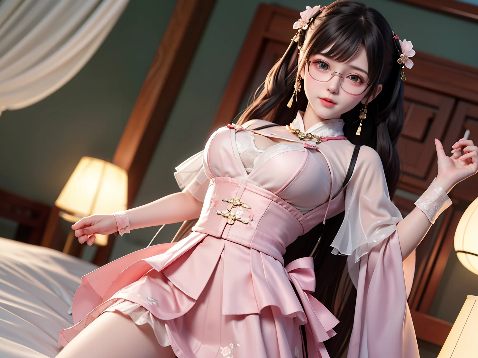 girl's on lying bed, then had sex with her, she had big breasts and moaned with pleasure, she wear hanfu chinese,Two girl, cute l old, maturbate, big breast, sex kiss breasts her, short skirt, twin tail, CG Unity 8k Wallpaper, in lace thin silk wet , open v chested petticoat, The chest more exposed, detailed hair, green, detail 8k, upper body, ignette transparent fabric flower, A girl, cute l old, maturbate, big breast, sexy, short skirt, twin tail, CG Unity 8k Wallpaper, in qipao chinese open should ignette transparent fabric thin silk wet ,open v chested qipao chinese, eyes realistic sizing, pleated skirt black, (((round face, blush))), ((table corner is hit her crotch)), (precise depiction of (boobs tit) bra silk), ribbon, (stylish glasses, braid) , cloth shirt vignette transparent fabric flower, fishnet stockings, lying on bed , look at viewer behind