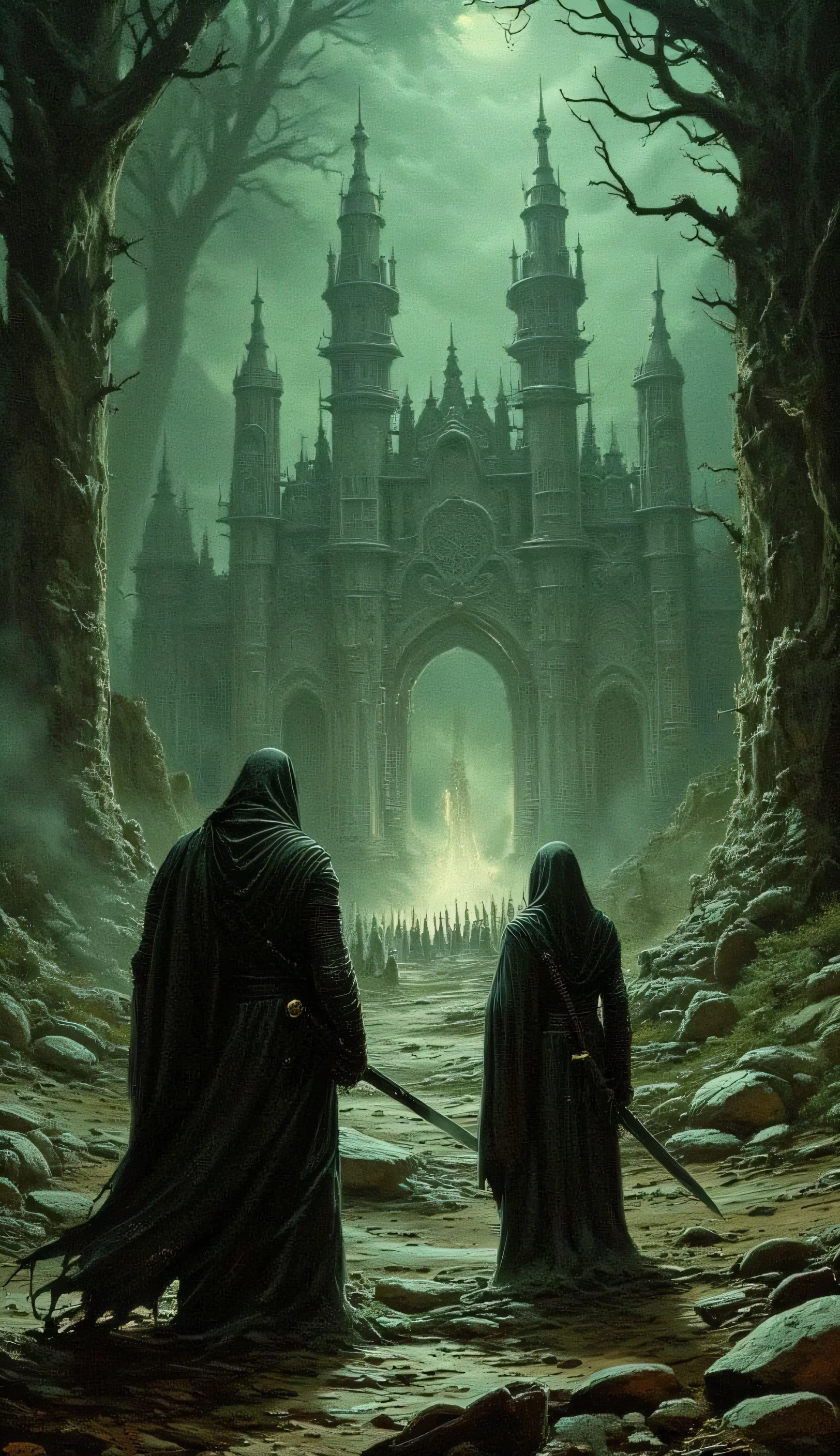  The young woman and the monk arrive at a ruined temple where the cult is performing a ritual. At the climax,  the young woman must decide whether to destroy the sword and renounce her revenge , or uses it to stop the ritual ,  risking being consumed by her power .