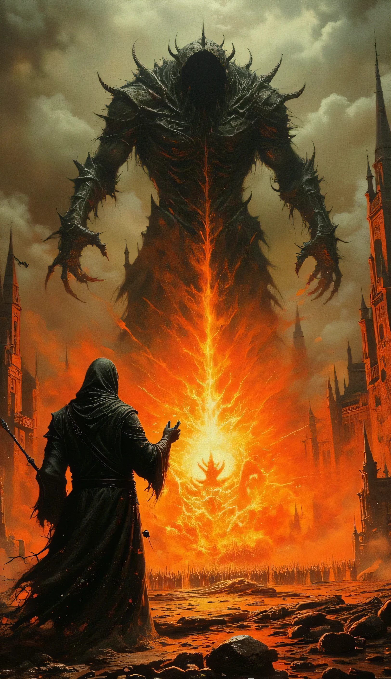  The bard plays a forbidden melody in the heart of a burning city,  summoning an ancient creature that devours the feudal lord . However, The price is high : The bard loses his voice forever 