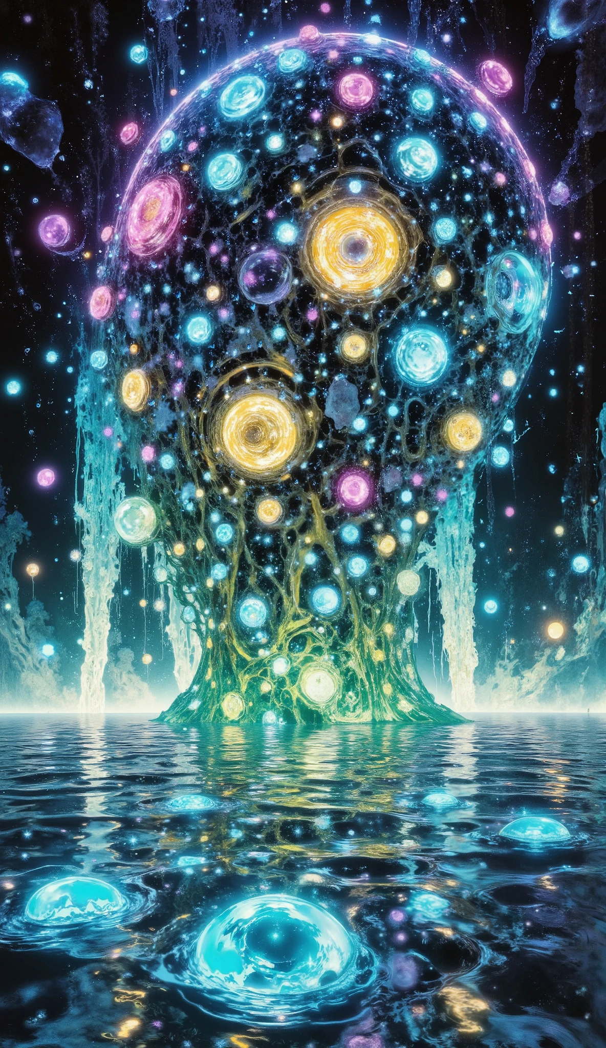 water, ethereal, surreal, refraction, reflections, mirrors, prisms, sunlight, glowing lights!! intricate elegant, highly detailed, digital painting, artstation, concept art, smooth, sharp focus, illustration, art by ( ( ( ( artgerm ) ) ) ) and ( greg rutkowski )! and ( ( ( alphonse mucha ) ) ), eyes reflecting into infinity