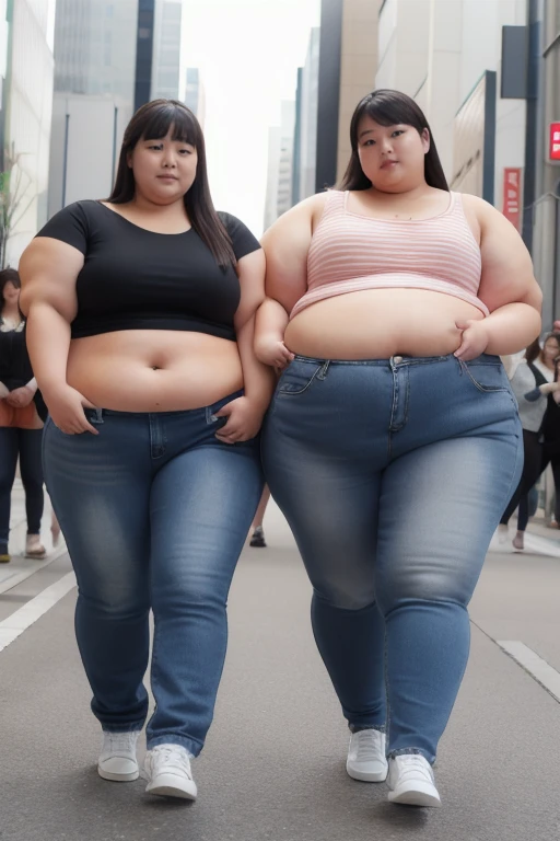 cute,Fat torso, small breasts,chubby body,Loose Fit Sports Shorts,shorts, thick legs,thick arms,camisole,Asian, middle hair,whole body, whole body撮影, Only one subject, Let's take a walk on the sidewalk,night,khd,High resolution