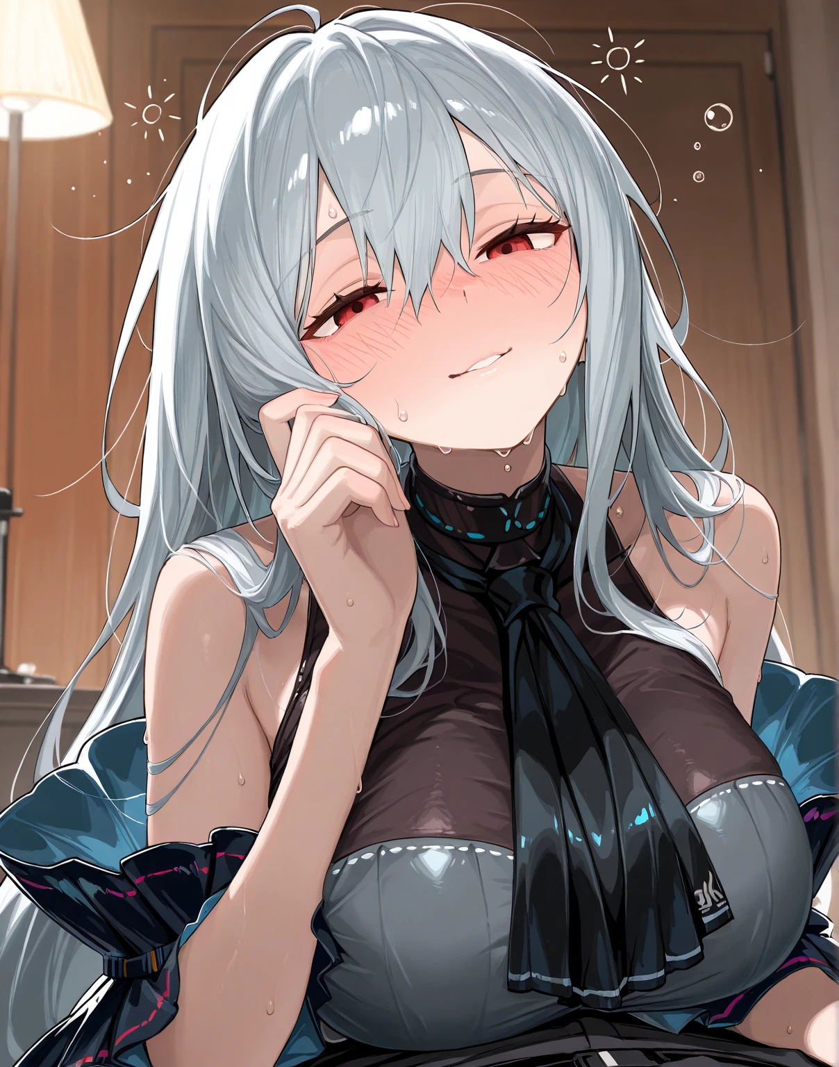 Fate,melusine,A white-haired,aphrodisiac,Lie down,full of sweat,Wet area,on the beds,sexuell,defenseless,Ashamed,be shy,Kneading milk,Emphasis on milk,ren,Clothes show through with sweat,Breast milk,