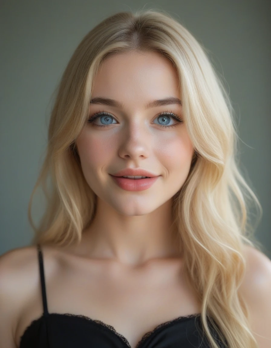 beautiful blonde woman, detailed face, realistic skin texture, detailed skin texture, intricate details, high quality, photorealistic, lingerie, small breasts