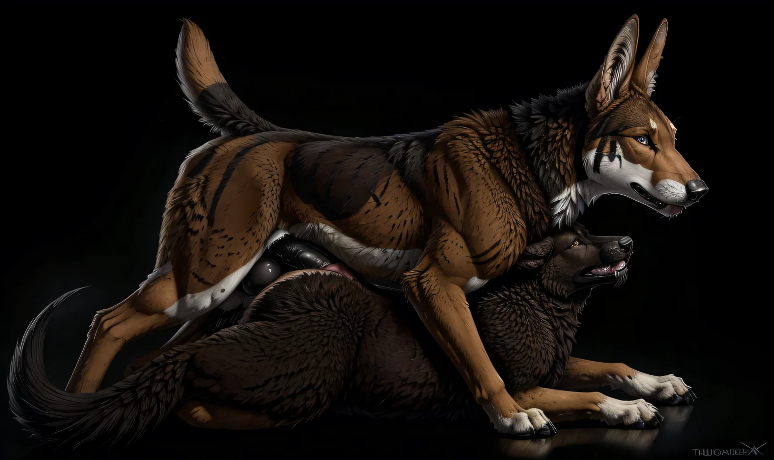 absurd resolution, absurd quality, very high detail, 4k, 8k, best quality (by syuro, dagasi, nezumi, zaush, sigma x, darkgem, personalami, difetra), thrusting hard, anatomically correct, anatomically correct genitalia, german shepherd dom, anal, anal knotted, anal penetration, animal genitalia, animal penis, bdsm, huge dom small sub, huge top small bottom, bedroom, black nose, blep, bodily fluids, bondage, bound, canine genitalia, canine penis, claws, cum, cum in ass, cum inside, cum while penetrated, dominant, huge dominant male, drooling lots, duo, eyes open, feral, feral on feral, fur, from behind position, genital fluids, genitals, hands-free, giant knot, knotted, knotting, knot in anus, lamp, male, male/male, small male penetrated, huge male penetrating, male penetrating male, muzzle (object), muzzled, open mouth, orgasm, penetration, penis, restrained, saliva, sex, size difference, sub experiencing immense pain, submissive, submissive male, tongue, tongue out, tail, tail fully visible,