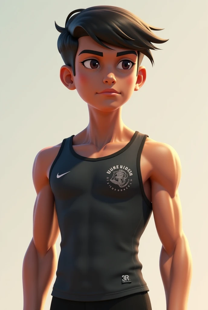 A black teenage boy, in sportswear