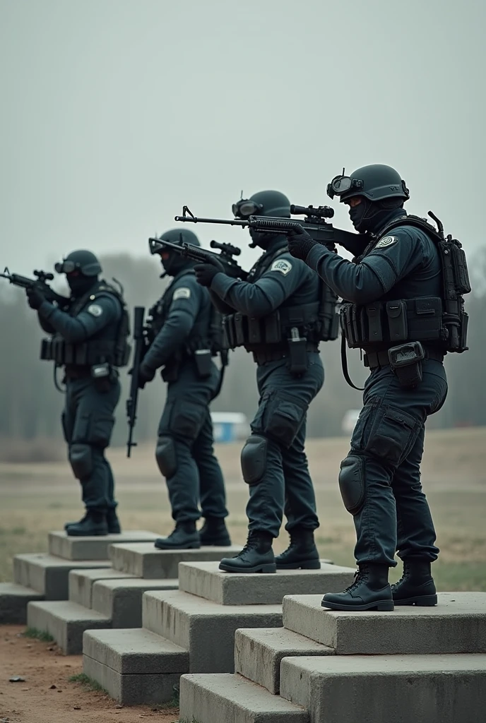 (Best quality,4K,8K,A high resolution,Masterpiece:1.2),Ultra-detailed,(Realistic,Photorealistic,photo-realistic:1.37), One of them wore a black SWAT uniform，Man in black helmet, A man in a black mask holds a gun, Air rifle CQB, French Special Operations, realistic soldiers, Soldiers in tactical equipment, tactical gear, cinematic —ar 16:9, realistic military equipment, Tactical armor, Black tactical equipment, combat outfit, Futuristic soldier costume, special forces security(Best quality,4K,8K,A high resolution,Masterpiece:1.2),Ultra-detailed,(Realistic,Photorealistic,photo-realistic:1.37), One of them wore a black SWAT uniform，Man in black helmet, A man wearing a black skull mask holds a gun, assault rifle，CQB, French Special Operations, realistic soldiers, Soldiers in tactical equipment, tactical gear, cinematic —ar 16:9, realistic military equipment, Tactical armor, Black tactical equipment, combat outfit, Futuristic soldier costume, special forces security，FBI official，Zombie crisis，Zombie background，There was chaos，Police shoot at zombies