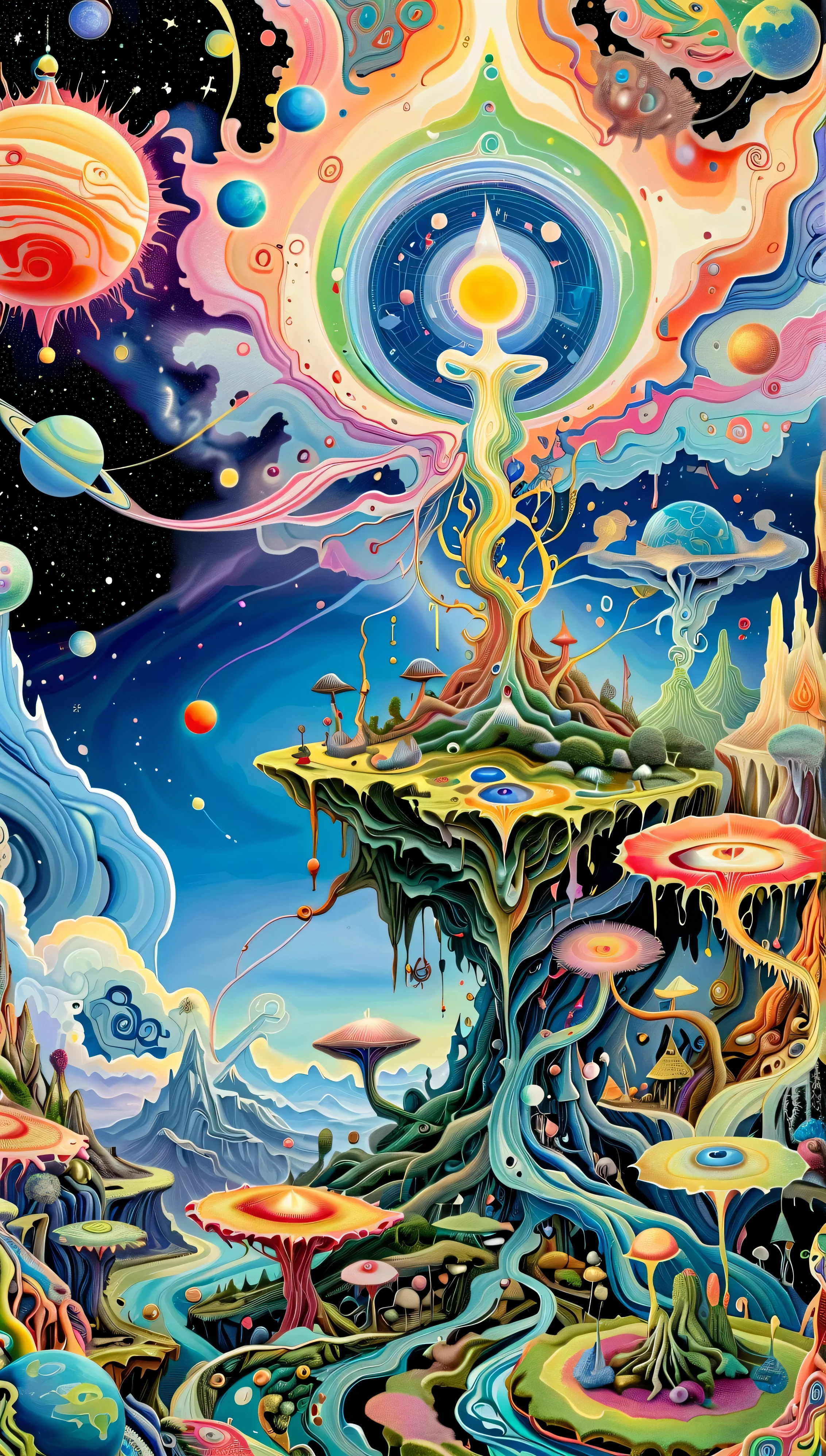 Painting,lots of, Mr.々Planetary Nervous System , Huge Space Hierarchical Action Map ,asymmetrical composition, サイケデリック surrealレアリスムアート , Estero and Mumford and Alex Grey, Psychedelic Illustrations , Extremely Detailed Fantasy Art, Super Advanced Art Details , Psychedelic Art 品, surreal + very detailed, high definition 4K digital art , Psychic Trance Art, director: Justin Gerard, 4K Fine Digital Art , Psychedelic Art , surreal psychedelic design, Flipchart Design Poster