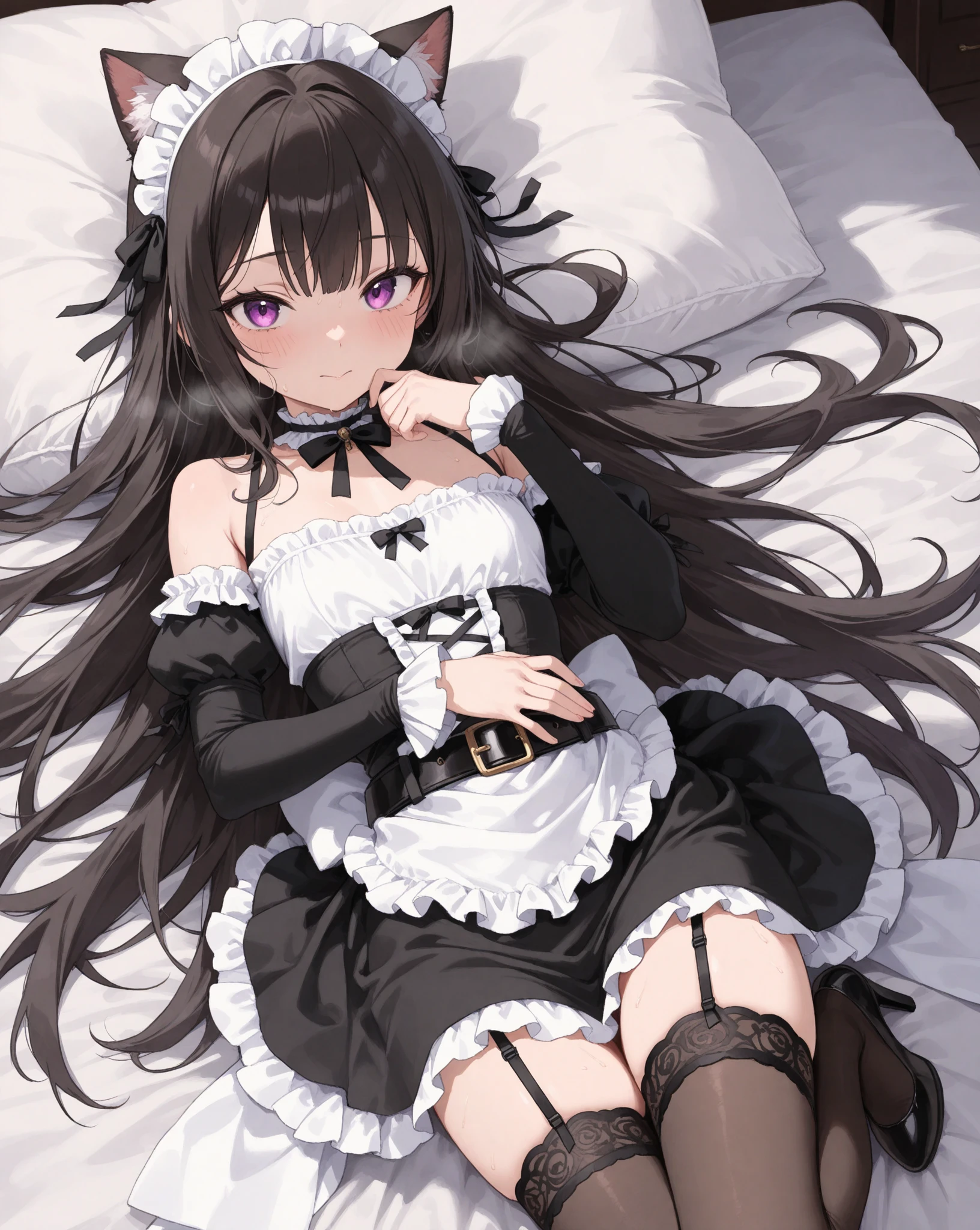 hot dwarf slim shougakusei shoujo in frilly undergarments, black hair