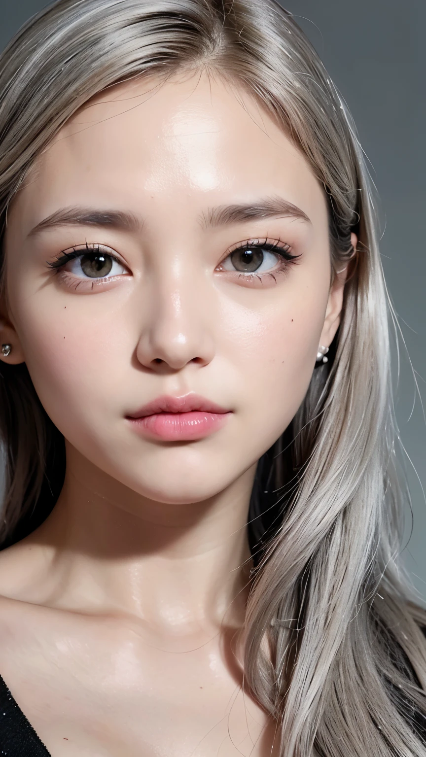  mix 4, (8k, Unprocessed photo ,  Max Image Quality, ​masterpiece: 1.45), ( is present,  photorealistic: 1.37), One Girls,  cute little,  cityscape , orbital space, professional lighting,  Photon Mapping ,  radiosity,  Physical Base Rendering , Gradient Gray Hair,  Shiny Hair,  With a girl,  casual outfit,Cute clothes,  best quality pictures,  high resolution, 1080P, (Clear Face), (  DETAILED FACE DESCRIPTION  ), ( detailed hand instructions), (​masterpiece), (Sophisticated CG),  extreme light and shadow ,  disheveled hair, ​masterpiece, Dense details, ( beautiful face), ( best quality pictures), (​masterpiece), ( detailed eyes ),  look in front of you , Thin clavicle,   big breasts ,(( Side Boober Barbossa )),( Underbob ),,Earrings, cleft breast,