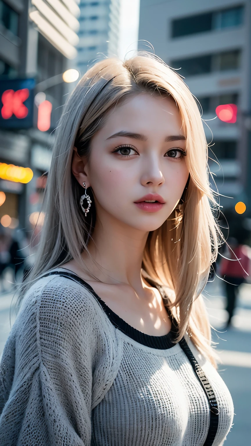 Mix 4, (8k, raw photos , Max Image Quality, masterpiece: 1.45), ( exist, photorealistic: 1.37), One Girls, cute little, cityscape , orbital space, professional lighting , Photon Mapping , radiosity, rendering physical base , Gradient Gray Hair, Shiny Hair, With a girl, casual outfit,Cute clothes, Max Image Quality写真 , high resolution, 1080P, ( with a clear face), ( DETAILED FACE DESCRIPTION ), ( detailed instructions ), (masterpiece), (Sophisticated CG), extreme light and shadow , Dishevelle Hair , masterpiece, Intricate details, ( beautiful face), ( Max Image Quality写真 ), (masterpiece), ( Fine grain ), look in front of you , Thin clavicle, big breast with a futuristic gun ,(( Side Boober Barbossa )),( Underbob ),, earrings, Ripped Chest,