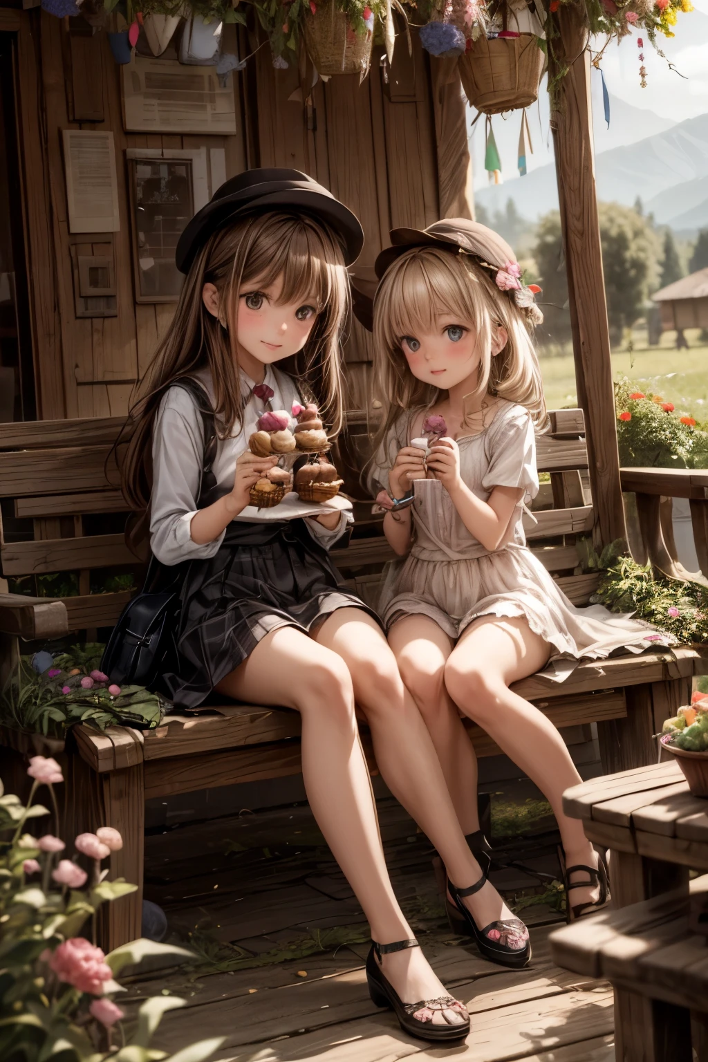a dream country with licorice trees and candy floss leaves, chocolate dogs and candy flowers, a land of sweets, with little birds made of cream puffs and marzipan kittens...