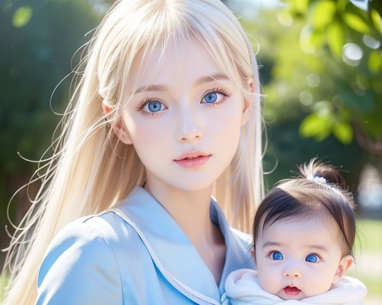Caucasian、female、Blonde、baby