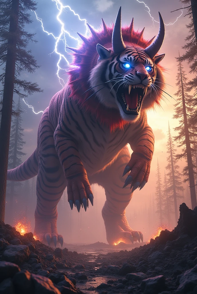 In the devastated primeval forest , rays where cosmic storms tear ...