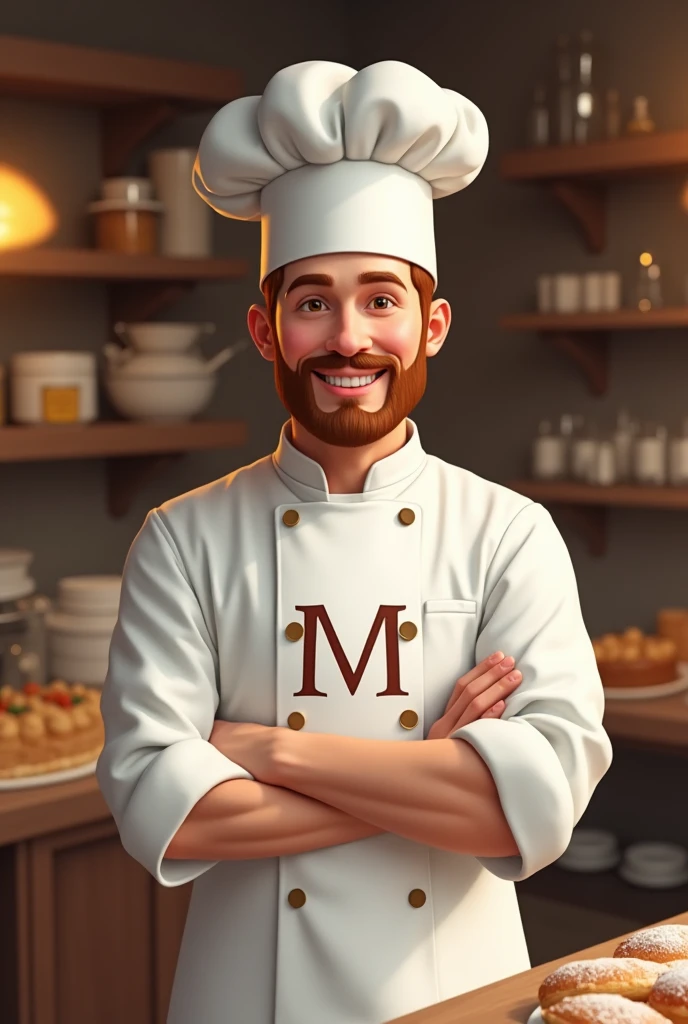 I want a pastry chef logo to combine the letter N and the letter M