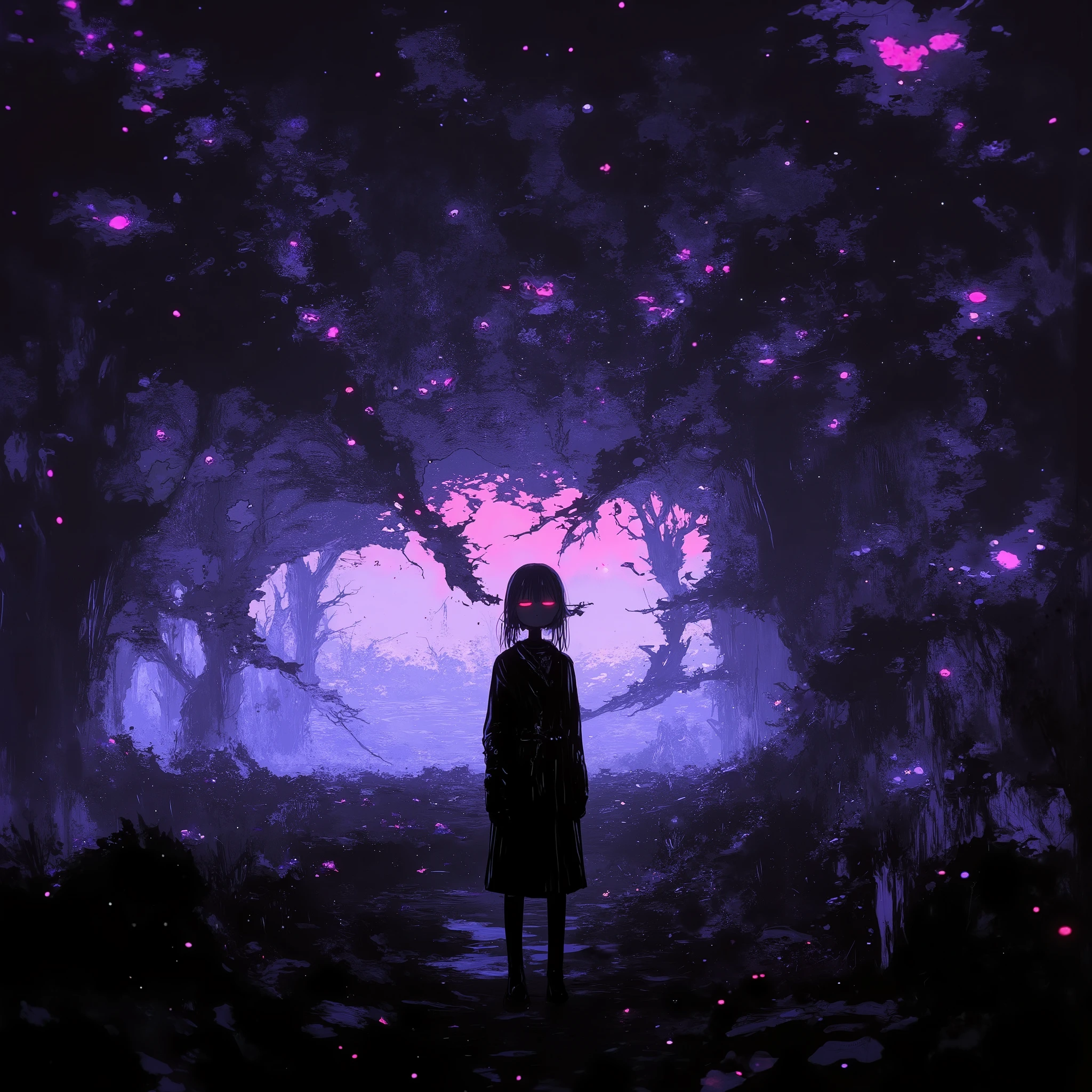 manga style digital illustration:1.5, broken sky , Dramatic sky , Apocalyptic sky , Конец lightа , Dark Clouds, dramatic lighting, creepy atmosphere , movie, Dull color , sullen, Dark, atmosphere , Complex cloud shapes , textured clouds , light, surround lighting , realistic, photo realistic, very detailed , 8 k, masterpiece, one girl standing in line alone
