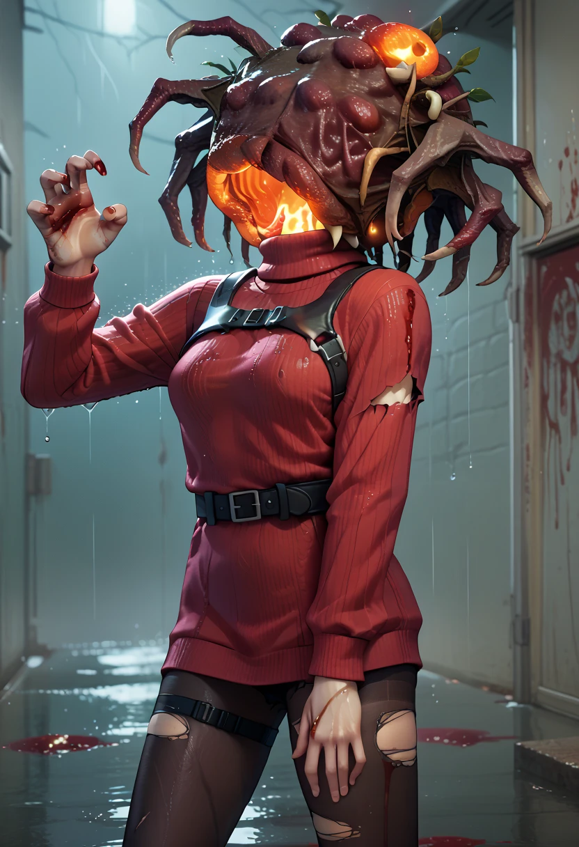 score_9, score_8_up, score_7_up, Bloodfall in tentacle icy art style