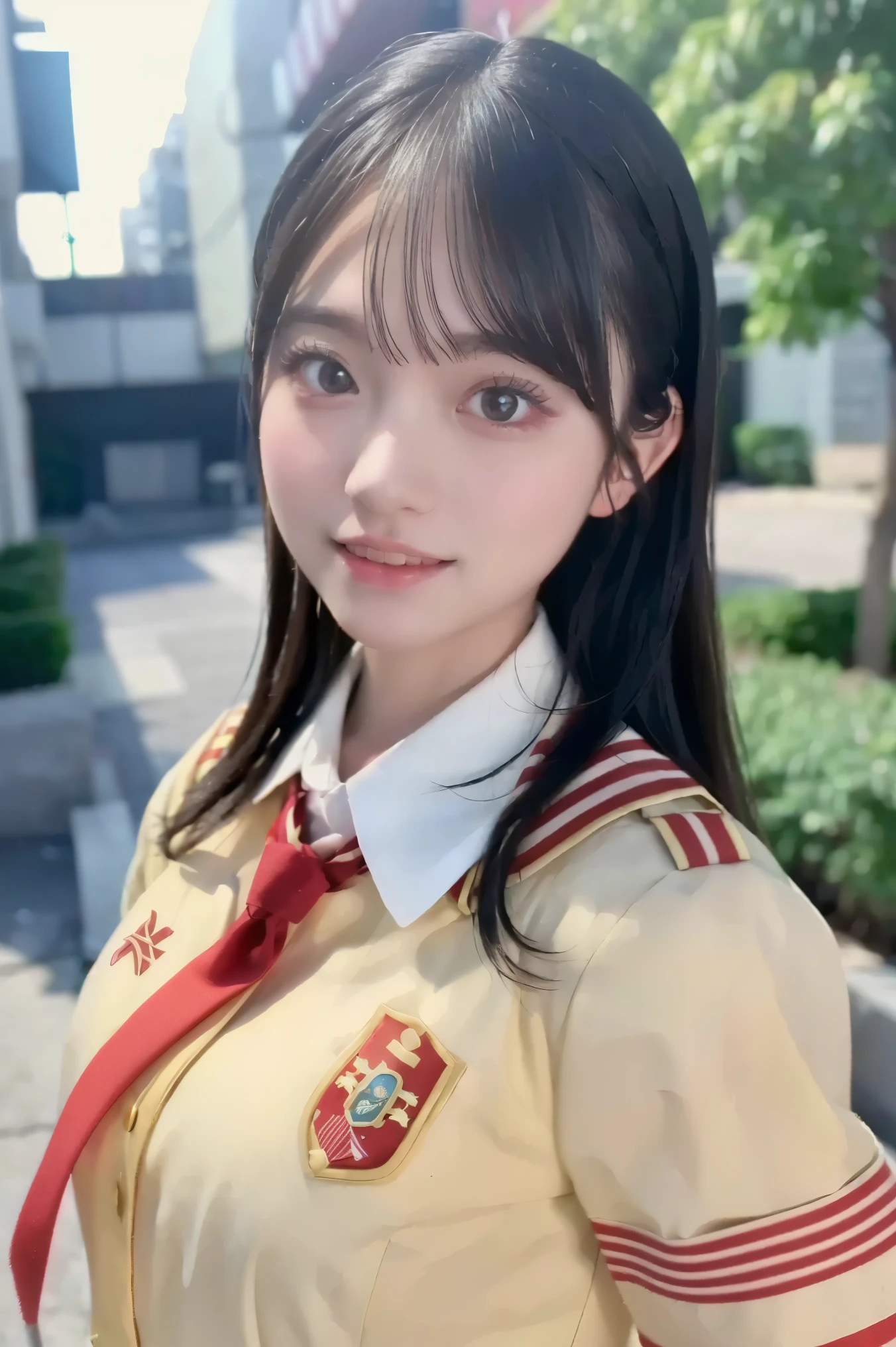one  cute girl in AKB48 uniform  , AKB48 Team TP, AKB48 uniform  ,(  Masterpiece,   top quality:1.2),   ultra high resolution, (  photorealistic:1.4),   detailed skin,   cinematic lights,bare chest,
  friendly  ,   Intelligent  ,  I'm looking for that conversation ,   happy,kind,  lively,   cheerful,   creative,   intriguing   ,