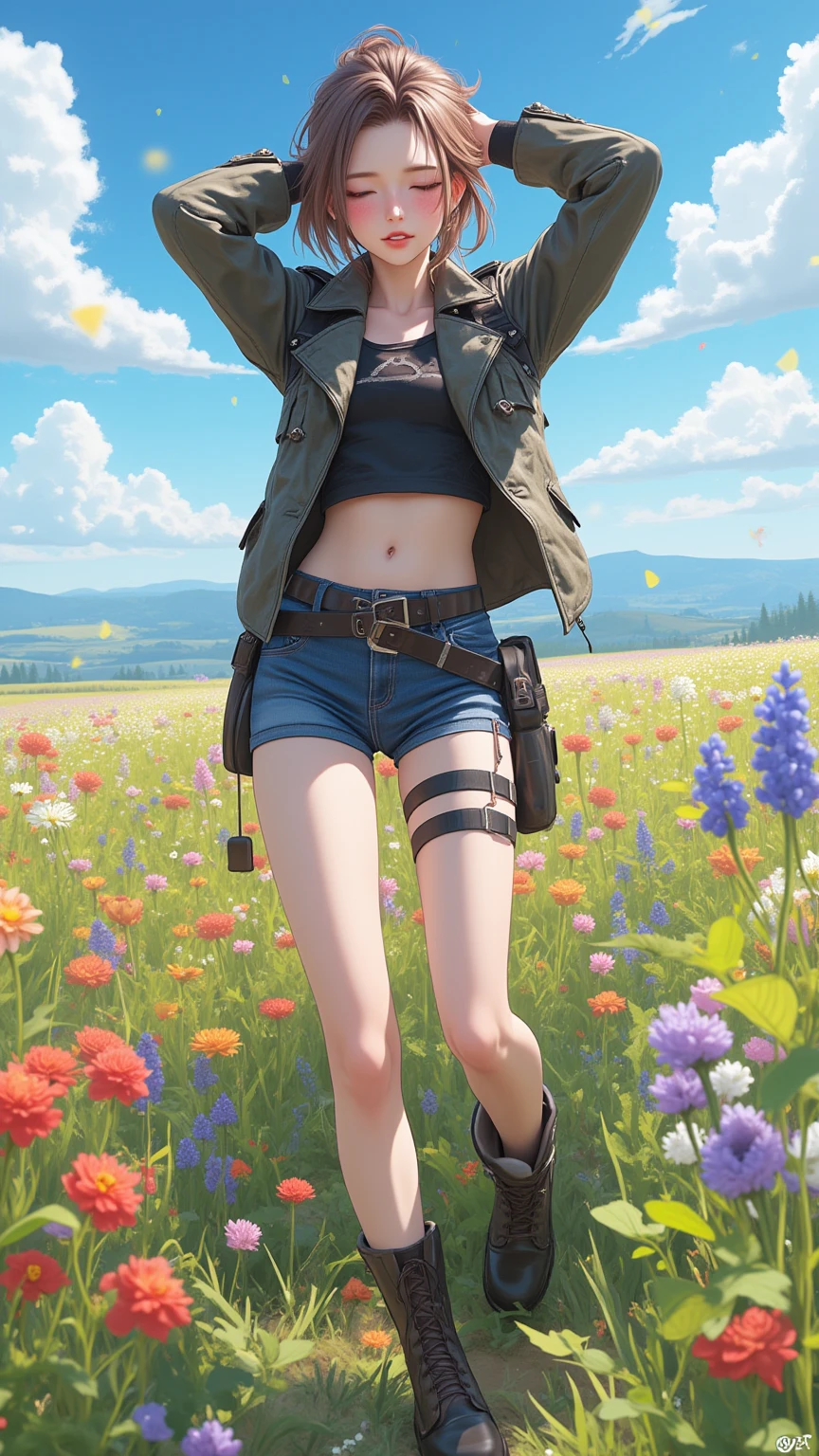 masterpiece, best quality, highly detailed, , , 1girl, , petite, small breasts, nsfw, , , detailed eyes, fear, tank top, underwear, kneehighs, , , , thin thighs, , , hand behind back, , field of wheat, <lora:more_details:0.25><lora:epi_noiseoffset2:0.25>dark studio<lora:add_detail:0.25>