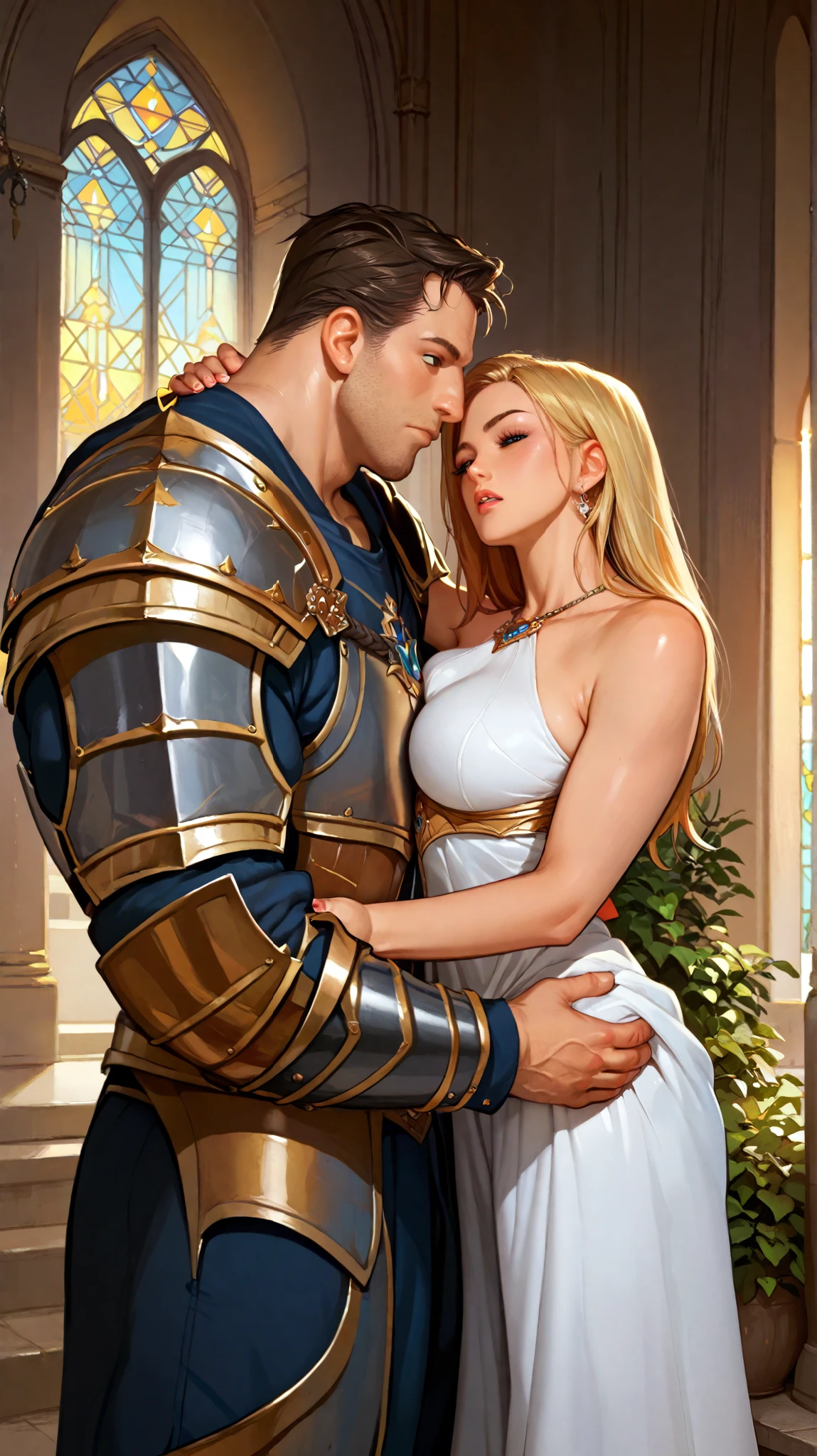 (couple cuddling) rough man Zeus muscles naked, beautiful, sexy, bare breast, cleavage, bare legs, see-through, standing, hanfu, wet, clear, realistic, supreme detail, Chinese mythology, dragon pattern, phoenix, sacred, holy, golden mountains, heavenly palace, countless palaces, clouds, golden light