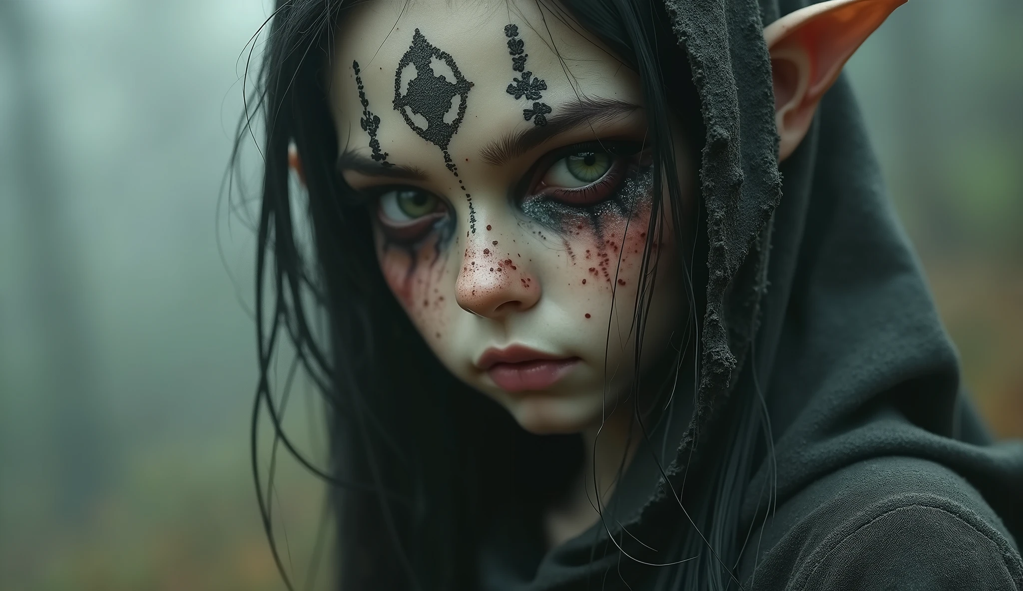 ((best quality)), ((masterpiece)), (detailed), Every Kliwon Friday night, villagers hear faint crying from the well. Wek-wek appears with a pale face and long hair (female version)
