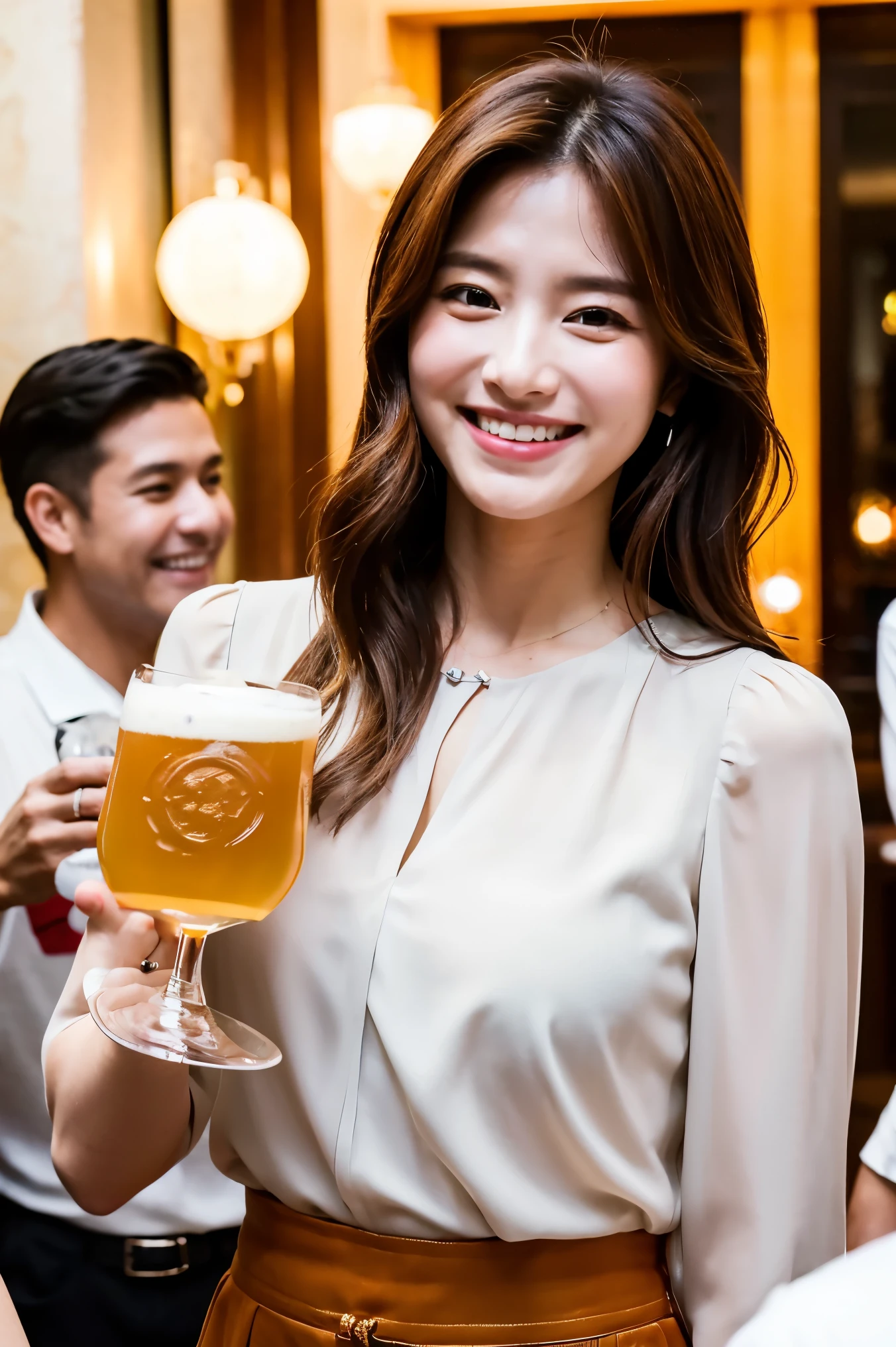 {[(8K quality)、(NSFW)、(nude)、(whole body)、(Ultra HD)、(photograph)、(Realistic images)、(Photorealism)、(Ultra-detailed画像)、(Sexy 40 year old women),(Perfect body)、(Perfect body) (Ultra-detailed) (Model body) (slender) , (Bust Emphasis)]}。One girl、solo、slenderな体、Perfect Mouth、Layered Hair、(whole body画像 1:1)、Slim legs、Tall body、Large Breasts、Bust 90 cm、Soft curves、(Wearing a Japan yukata)、firework、street、Lively、Fashion Model、Unforgettable beauty、Yearning for love、Realistically rendered、lure、One girl、night、beer mug
