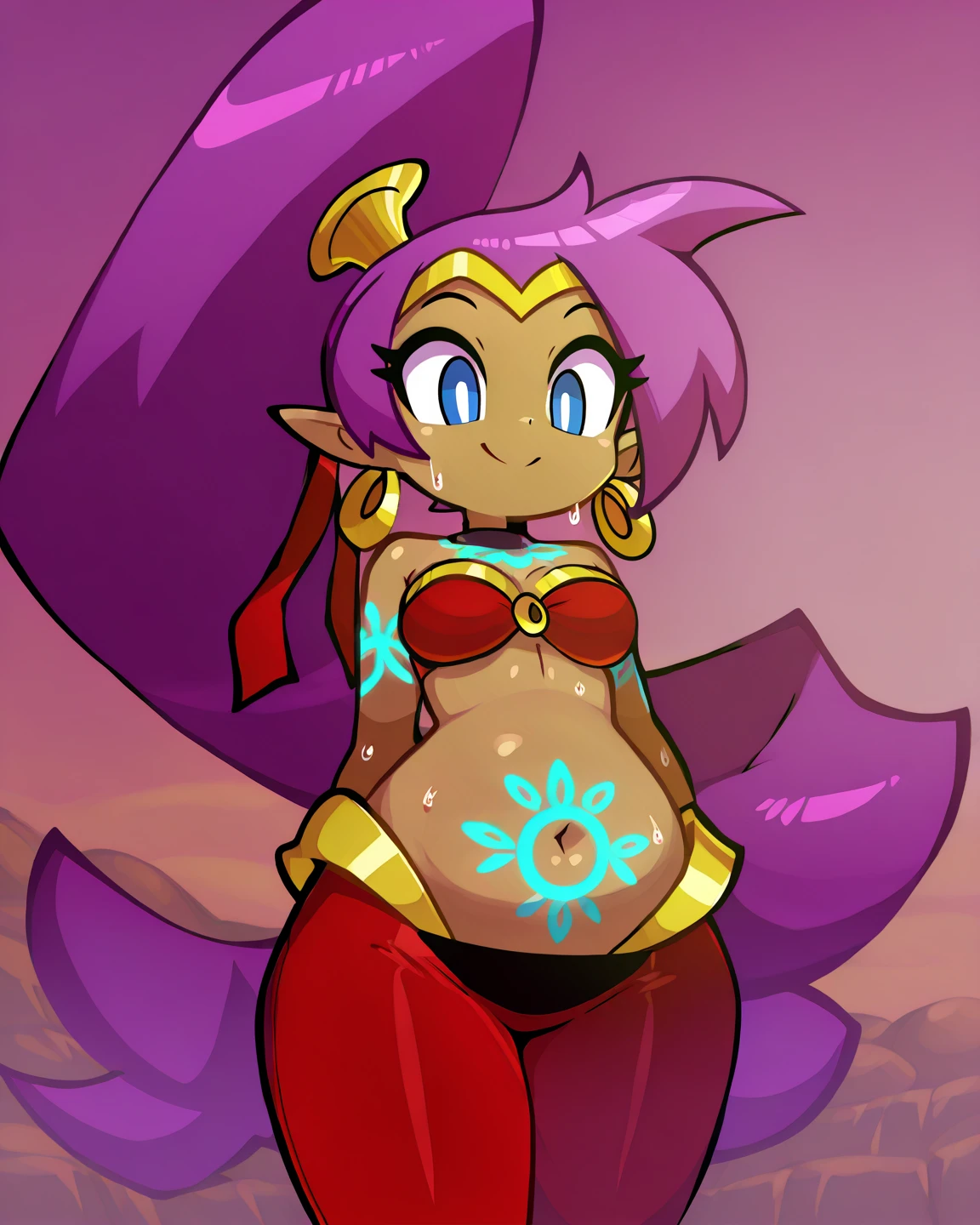 best quality, 1girl,  <lora:Shantae0:1> Shantae, big breasts, short,
