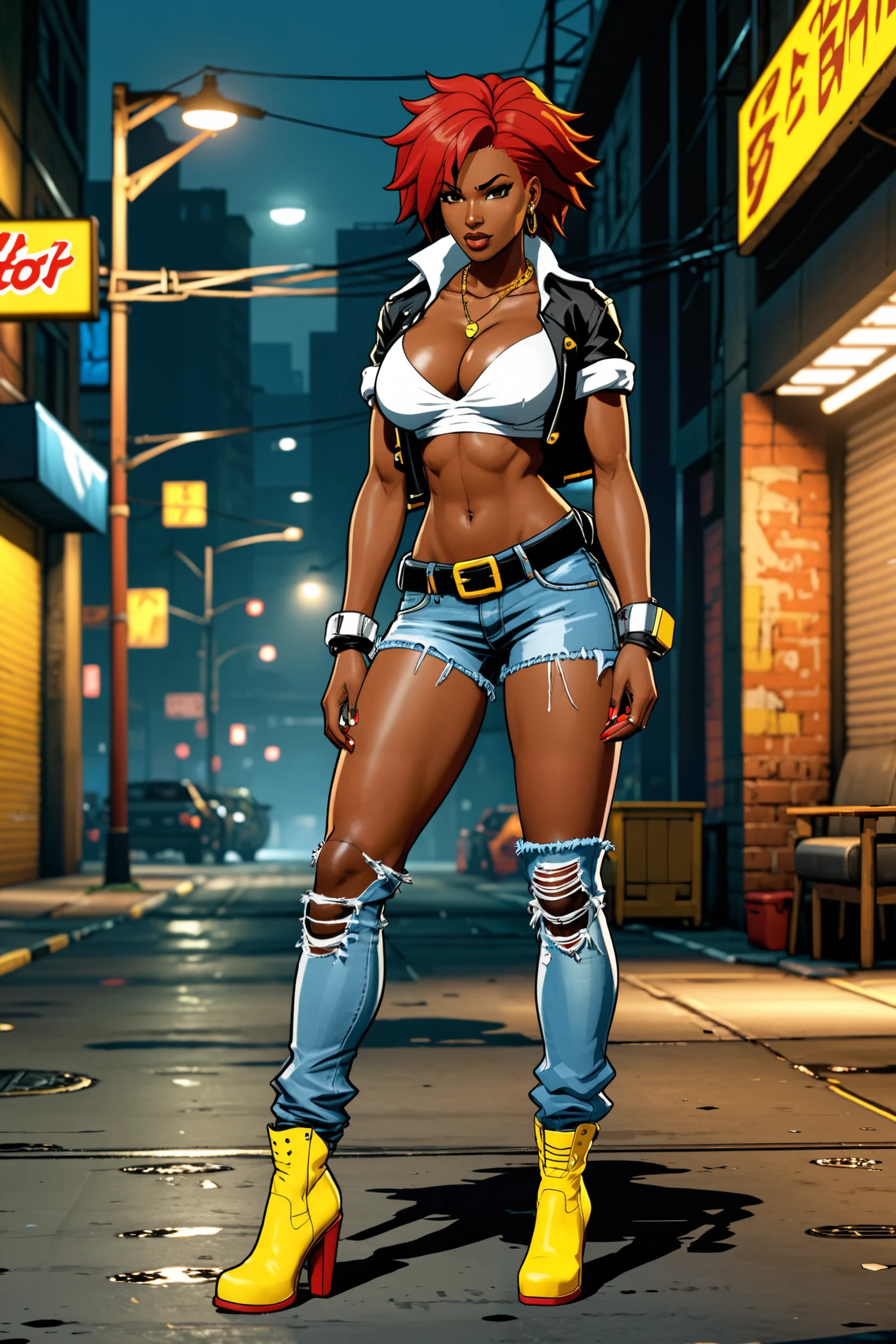 The woman, naked, nude, naked, Bracelets on the legs, socks, stockings, Jerusalem in the background, ((evening, night)), very detailed, Realistic long-term photography, 4k, (((short hair, brown hair))), ((shocks, garagantilla)),bracelet, sexy, dark skin, brown eyes, big breasts, big breasts, pussy, NSFW, +18