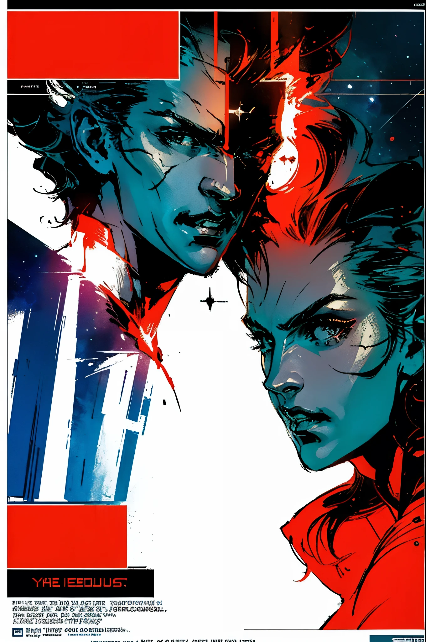 (((masterpiece,best quality))),32K Wallpaper,((( very detailed poster))),retro vintage,sci-fi,(((space thriller cinematic movie poster))),(((Bauhaus))),(((mid-century modern))),(((unlimited duo tone))),(solo1girl :1.2)