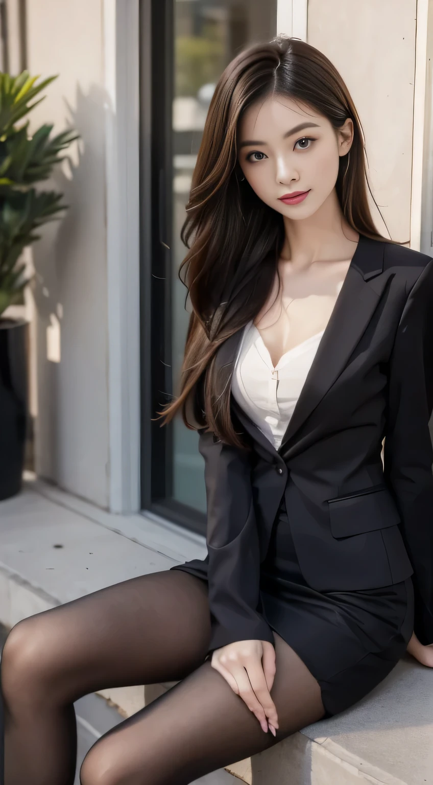 (smile)、I can see your pussy、(nipple見え)、(translucent shirt:1.3)、(In 8K、highest quality、masterpiece:1.2)、(genuine、photogenuineistic:1.37)、Super detailed、1 girl、cute、Report、dark and beautiful sky、office、、(nippleが見えてる:1.2)、 (perfect beautiful beautiful face:1.15)、(closed mouth)、細やかなbeautiful eyes、(No underwear:1.1)、、short cut hair、(sheer shirt:1.2)、、(short hair:1.5)、Floating hair NovaFrogStyle、thinボディ、20 year old woman、brown hair、、brown eyes、small head、((G cup))、fashionable girl、beautiful eyes、genuine face、genuine skin、genuineフェイス、genuineな肌、fine eyes、、(sheer shirt:1.2), dynamic pose、viewer、Look carefully at the face and chest、announcer, the tip of the chest sticks out。Areola is protruding。The shape of the genitals is clearly visible。lots of eyelashes。black eyeshadow。bright red lips。black sexy high heels。pubic hair。The lower abdomen is bristly。thin。thighs are open。pubic hairたくさん、pubic hairがはみ出てる、 and delicate figure、(At the office)、camel toe、protruding pussy_nipple