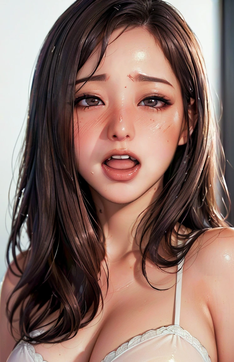 ((NSFW))、masterpiece、最high quality、high quality、best image quality、8K、最High resolution、High resolution、最high quality、Realistic human body with detailed details、Realistic skin in every detail、Realistic face in every detail、Realistic eyes in every detail、Realistic lips in every detail、Realistic teeth in every detail、Realistic ears with attention to detail、詳細なディテールを備えたリアルなhair、Realistic chest with attention to detail、Realistic areola with detailed details、Realistic nipples with attention to detail、Realistic arms with attention to detail、Realistic hands with attention to detail、Realistic fingers with attention to detail、(fine hands、thumb1reference4)、((beautiful japanese girl))、(japanese model), (japanese woman)、((18 year old beautiful girl))、(黒hair)、(真っ直ぐなhair)、((Extreme face close-up))、((Beautiful breasts directed upwards、Medium chest))、(slim style、slender style)、(Full body glossy skin、Fair skin)、((full nude))、((All nude))、Detailed and realistic human body、detailed realistic skin、detailed realistic face、detailed realistic arms、Detailed realistic fingers、Detailed realistic feet、Detailed realistic female breasts、in a dark basement、Stone pavement with an eerie and cold atmosphere、a lot of sweat on the body(full of sweat:1.3), (詳細を備えたリアルなmale性の人体)、(筋肉質のmale)、((複数のmale性))、((detailed realistic penis))、((Length 30cm、A magnificent penis with a thickness of 6cm))、((real raw penis))、((Detailed depiction of semen))、((Detailed realistic cumshot))、((large amount of semen))、Group SEX、Group Bukkake、girl falling on cobblestone、((を囲むように複数のmale性が立っている))、((Men spraying a large amount of semen onto a fallen girl))、((mouthを大きく開けてください(mouth元から降り注ぐ精液をmouthで受け止める))、((mouthの中にlarge amount of semen))、((spray cum all over the face))、((顔全体にlarge amount of semenをかけるmaleたち))、((hair全体に大量ザーメンぶっかけ))、((amount全体に大量ザーメンぶっかけ))、((nose全体に大量ザーメンぶっかけ))、((mouth全体に大量ザーメンぶっかけ))、((cheek全体に大量ザーメンぶっかけ))、((彼女の顔にペニス付きmale性5can be seen))、((hair、amount、nose、mouth、cheek、mouth内、male5A large amount of semen is sprayed all at once from))、Angle looking down on the girl from above