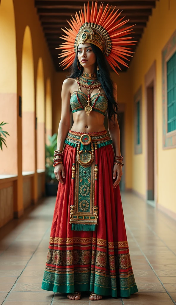 Beautiful woman in insanely Tribal Prints and Textures Outfit