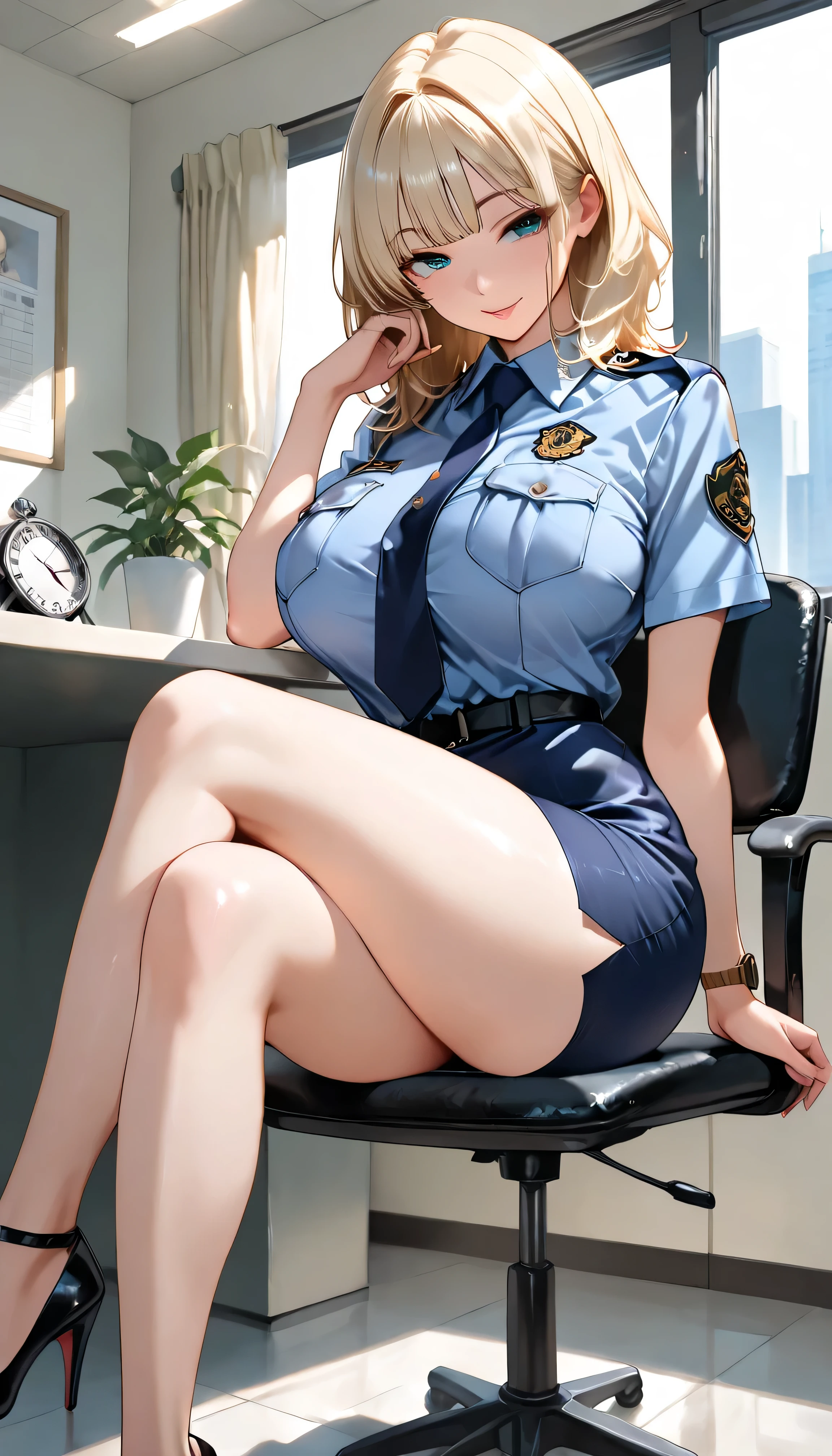 1 young japanese blonde girl, ahegao face, blushing, horny, looking at viewer, hands behind, wearing uniform, breasts out, groping her breasts cleavage, blue skirt, upskirt, add noise, sharp skin, (masterpiece), (photorealistic: 1.3),(nsfw:1), ultra-detailed, (fine skin detail: 1.2), (best: 1.0), (super fine: 1.0) , (best quality:1.4), (ultra highres:1.2),(8k, RAW photo:1.2)