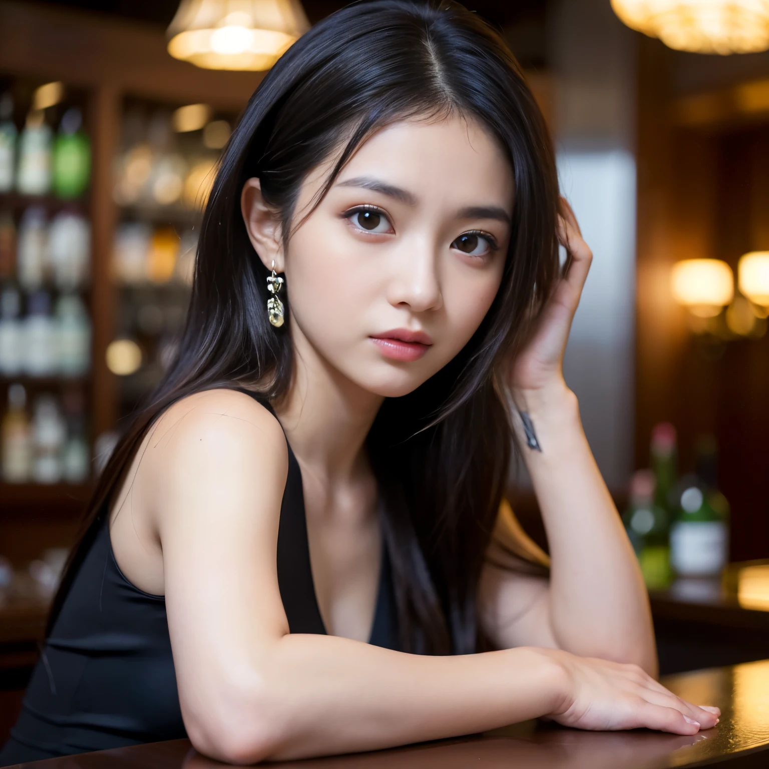 Best-quality, Masterpiece, Ultra-High-Resolution, (Photorealistic:1.4), Raw-Photo, 1girl, the most famous Japanese actress, wearing luxury-clothes, extremely beautiful big-black-eyes, extremely beautiful face, extremely beautiful hair, extremely beautiful long-eyelashes, extremely beautiful lips, extremely beautiful skins, looking at viewer, sitting on luxury-chair, sexy-pose, detailed beautiful-big-black-eyes, detailed beautiful-face, detailed luxury-chair, detailed luxury-clothes, detailed beautiful-hair, detailed beautiful-skins, detailed beautiful-long-eyelashes, detailed beautiful-lips, detailed sexy-pose