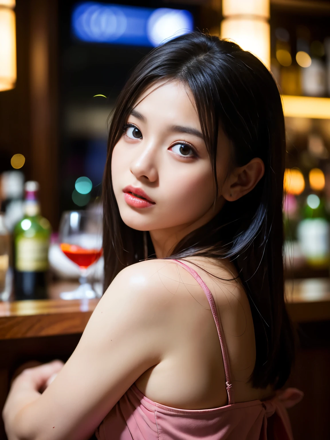 Best-quality, Masterpiece, Ultra-High-Resolution, (Photorealistic:1.4), Raw-Photo, depth of field, professional lighting, perfect anatomy, extremely details, 1girl, 15-years-old, the most famous Japanese idol, at living room, sitting on sofa, (((drunk, intoxicated):1.5)), ((extremely cute drunk-face, ((extremely cute and extremely big drunk-eyes)), extremely beautiful hair, extremely beautiful drunk-skins)), extremely cute lips, extremely cute long-eyelashes