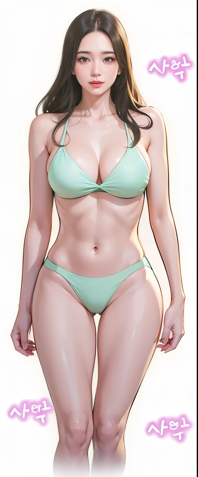 realista, 8k, 1Menina, cabelo longo branco preto rabo-de-cavalo, Chinese, Heterochromic real bright green eyes, pintas sob os olhos, Sobrancelhas Grossas, stringbikini, short branco, Finely tuned abdomen, coxas, na cama corpo inteiro magra, arms stretched along the body