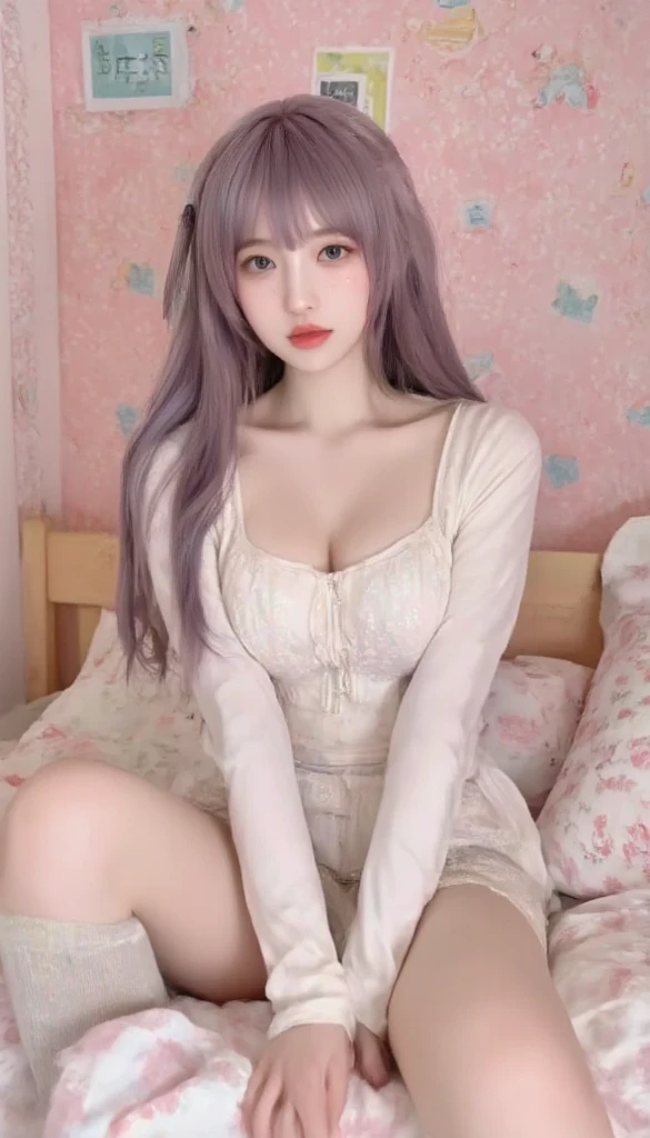 (RAW photo, best quality), (realistic, photo-realistic:1.3), masterpiece, an extremely delicate and beautiful, extremely detailed, CG, unity , 2k wallpaper, Amazing, finely detail, light smile, extremely detailed CG unity 8k wallpaper, huge filesize, ultra-detailed, highres, absurdres, soft light, (((medium hair:1.3), short bang, pink hair, floating hair novafrogstyle)), beautiful detailed girl, detailed fingers, extremely detailed eyes and face, beautiful detailed nose, beautiful detailed eyes, long eyelashes, light on face, looking at viewer, (closed mouth:1.2), 1girl, cute, young, mature face, (full body:1.3), ((small breasts)), realistic face, realistic body, beautiful detailed thigh, (ulzzang-6500-v1.1:0.8), business suit, cross-laced clothes, collared shirt, open clothes, in office, detailed office, open cardigan, black thighhighs, miniskirt, black underwear, unbuttoned shirt,