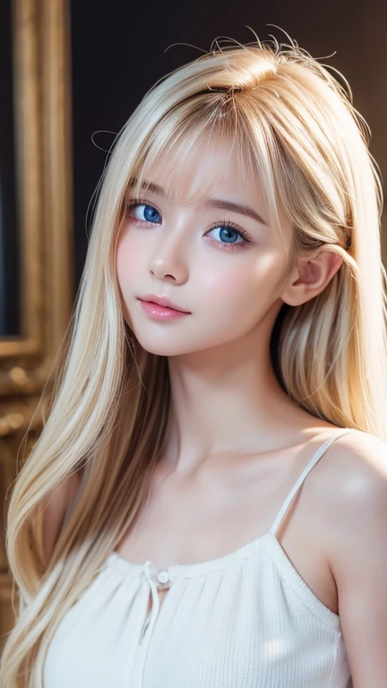 (((Blonde、High tone color、forehead、Russia、Northern Europe、White background)))、highest quality、8K masterpiece、超A high resolution、(Realistic:1.3)、RAW Photos、1 girl、Golden Hair、Glowing Skin、1. Super beautiful dress、((Ultra-Realistic Details))、Portraiture、Global Illumination、Octane Rendering、8k、Ultra Sharp、Beautiful breasts、Cool colors、、Very intricate details、Realistic Light、Beautiful Eyes、Shining Eyes、To the camera、White background