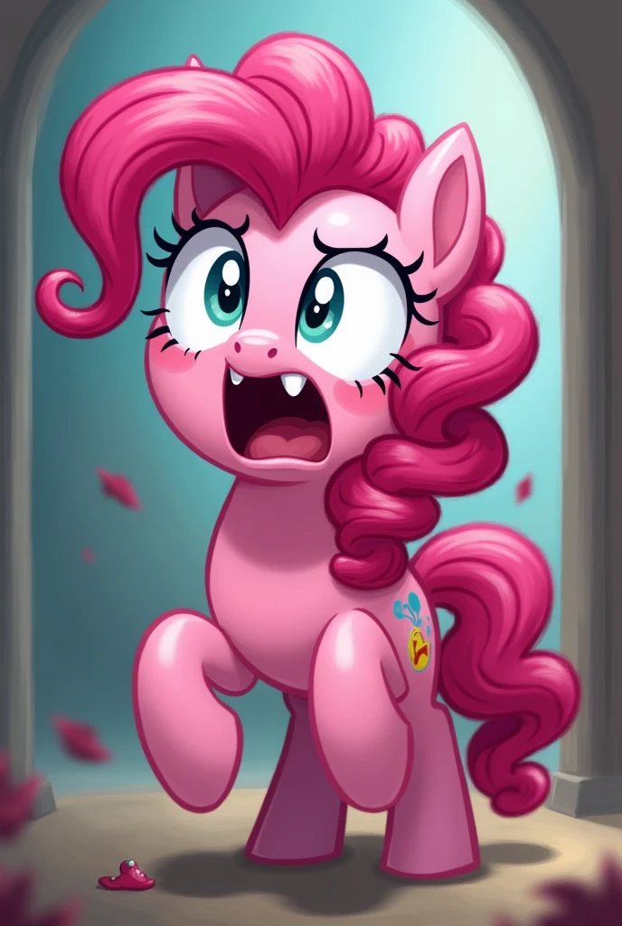 ((feral pony pinkie pie)), score_9, score_8_up, dream prompt:score_9, female beautiful, detailed cute face, blushing, shocked expression, messy hair, looking surprised, scared, against wall, pushing against, vaginal, human male closed mouth, cum, impregnation, grit teeth, closed eyes, scared expression, abdominal bulge, ((show accurate)), legs up, pov