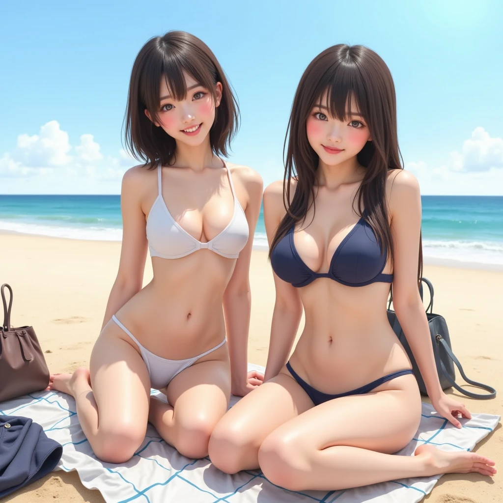 Swimsuit area small, a little realistic, close contact