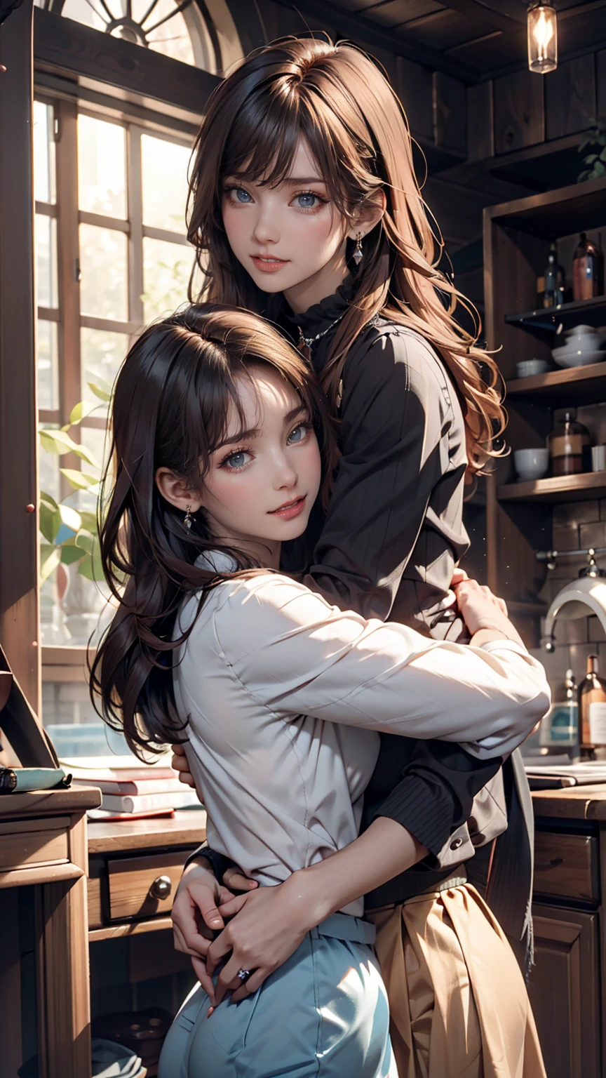 Two lesbian girls, jefaxemployee, office clothes