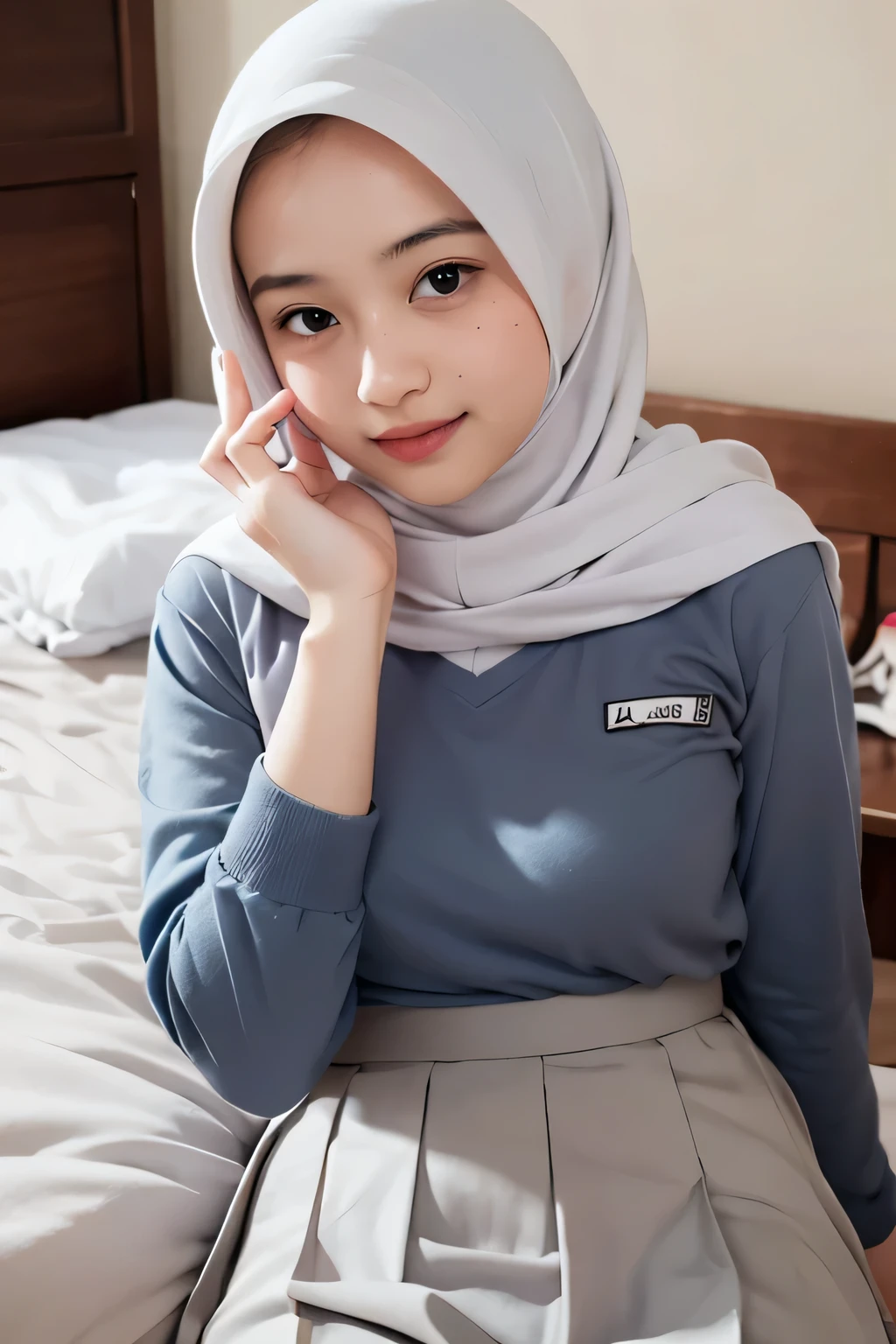 ((Flat Chest)), Naked, Angry pose, Angry face, (((HIJAB MALAY GIRL))), masutepiece, High quality, UHD 45K, Realistic face, Realistic skin feeling , A Malaysia Lady, , , Very cute and baby-like face, (((FLAT CHEST))), (MATRIX WORLD), ((look In front at the camera and SADNESS)), ((())), (((CUTE GIRL))), ((BLUE PASTEL LIPS)), ((BLUE PASTEL LACE)), ((CHUBBY)), ((UNDRESS)). Brown, Flat Chest, (transparent Tight skirt mini & blouse).