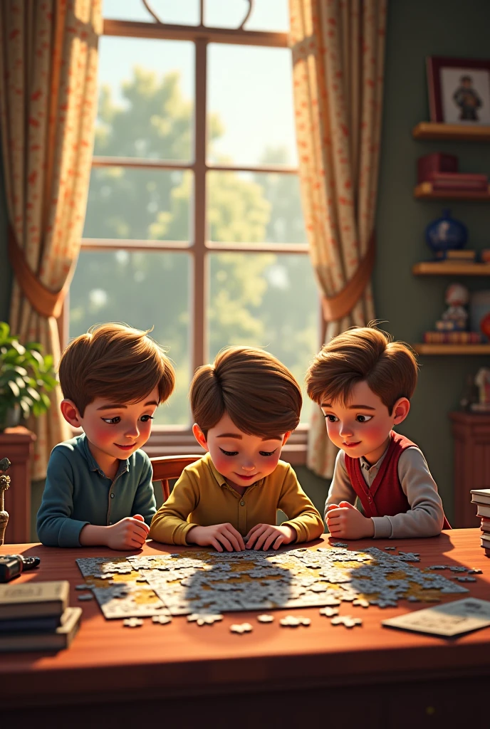 A young lady, a teenager and a boy playing cards